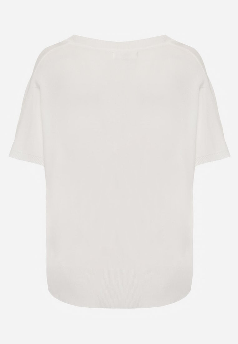 Biała Bluzka z Wiskozą o Nietoperzowym Kroju Oromeda