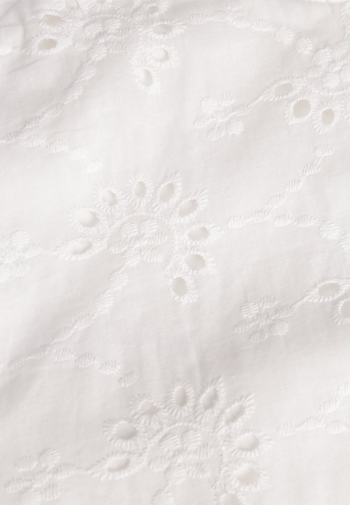 Biała Ażurowa Sukienka z Bawełny o Rozkloszowanym Kroju na Ramiączkach Cheriny