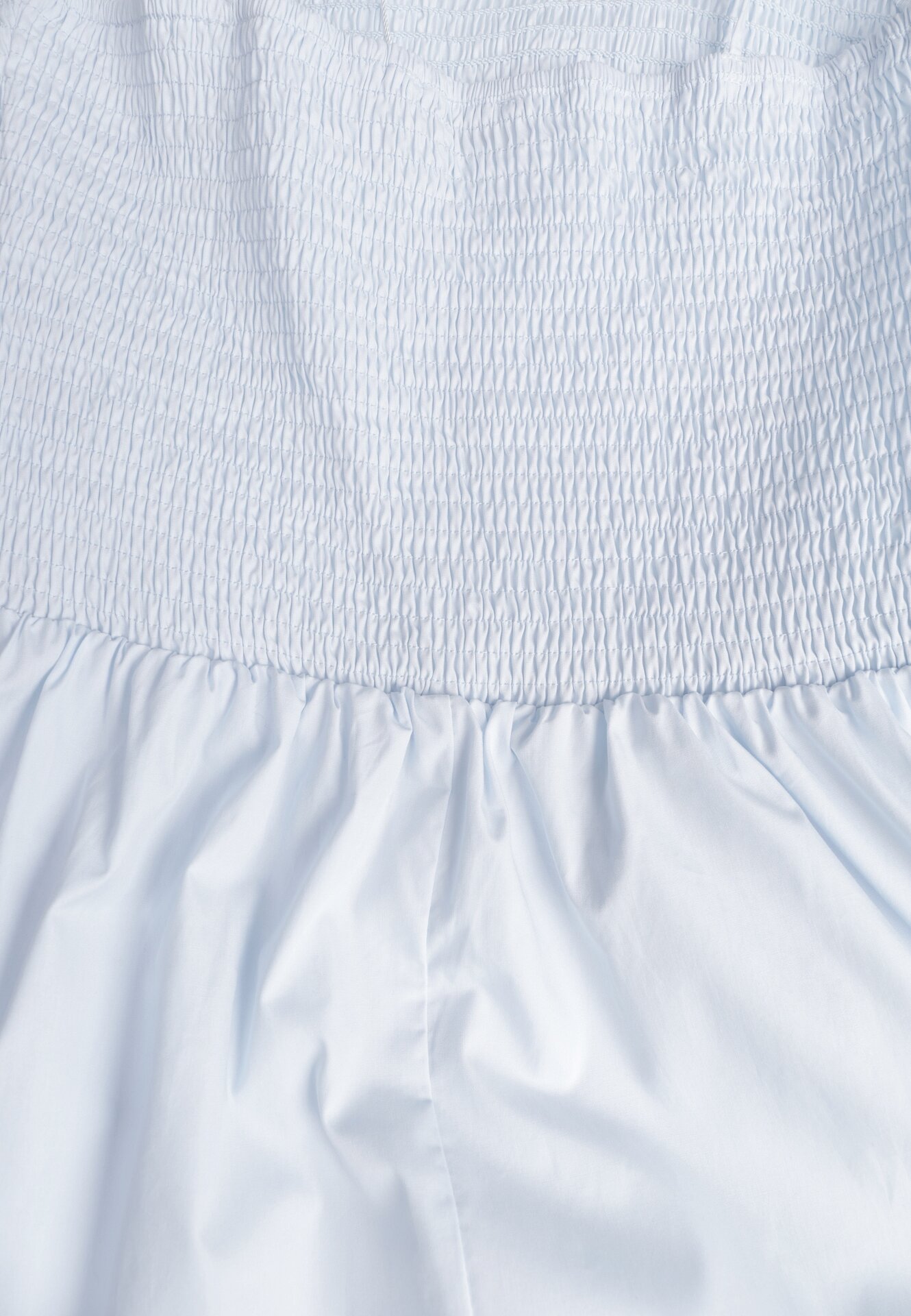 Niebieska Bawełniana Sukienka Rozkloszowana z Elastyczną Górą i Wiązanymi Ramiączkami Nyphea