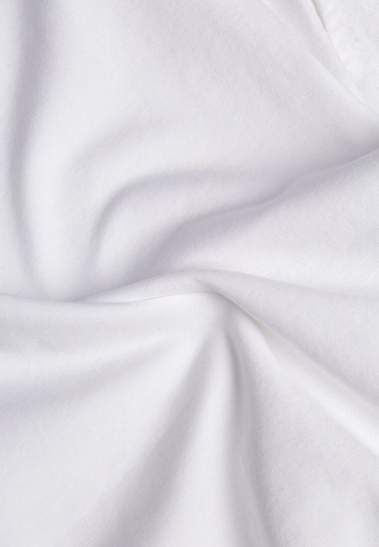 Biała Bluzka z Elastycznego Materiału z Dekoltem Łódką Megaris