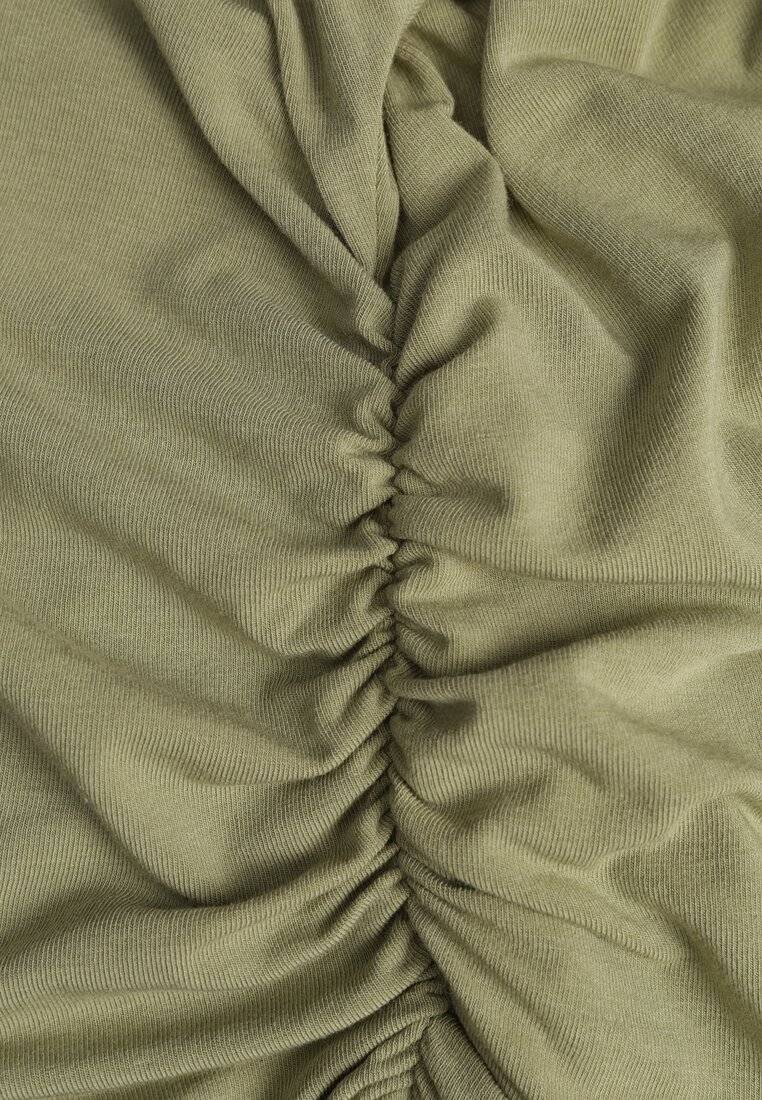 Zielona Bluzka z Bawełną i Wiskozą  Ozdobiona Marszczeniem Alexareo