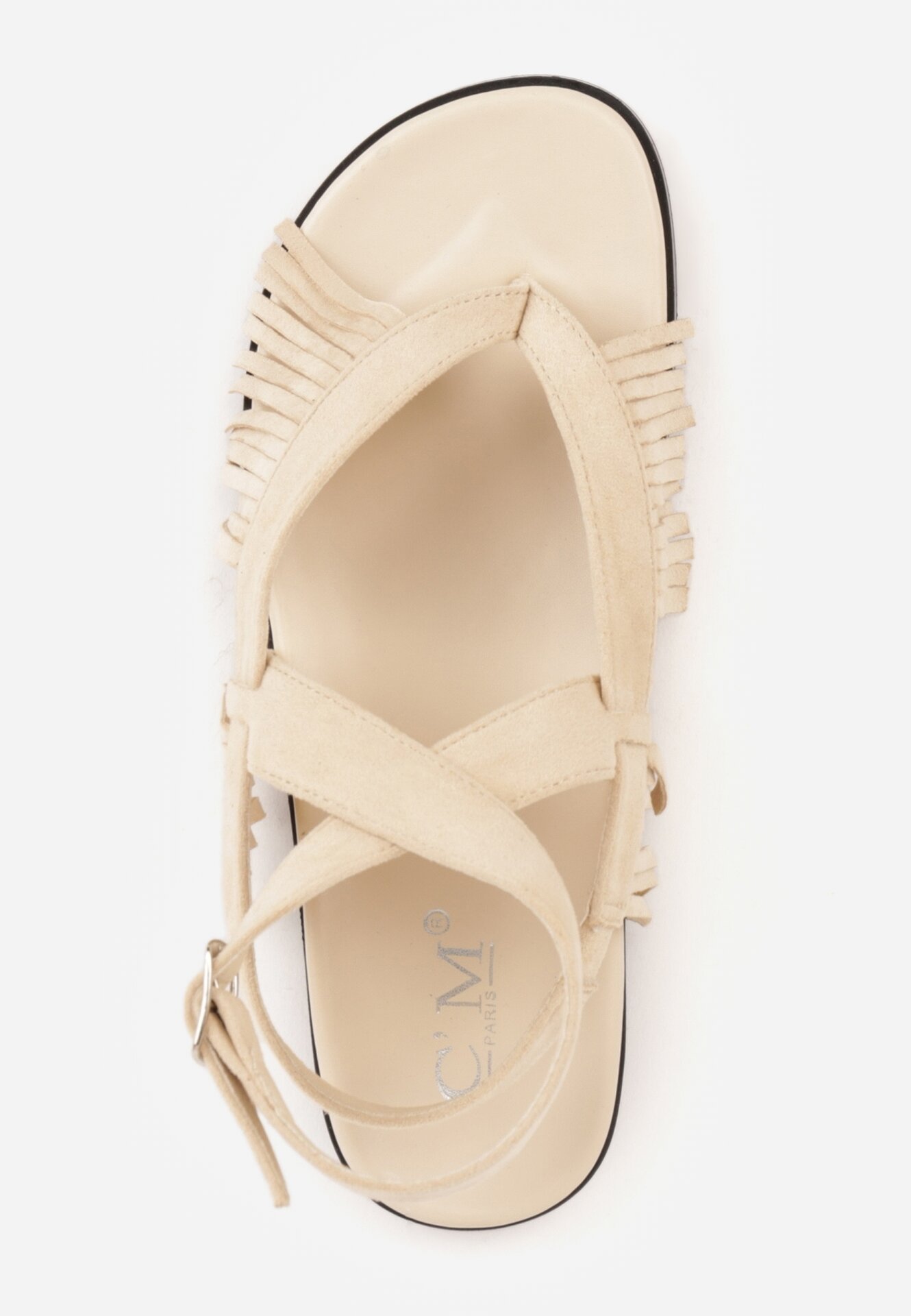 Beżowe Sandały w Stylu Rzymianek z Frędzlami Lysoph