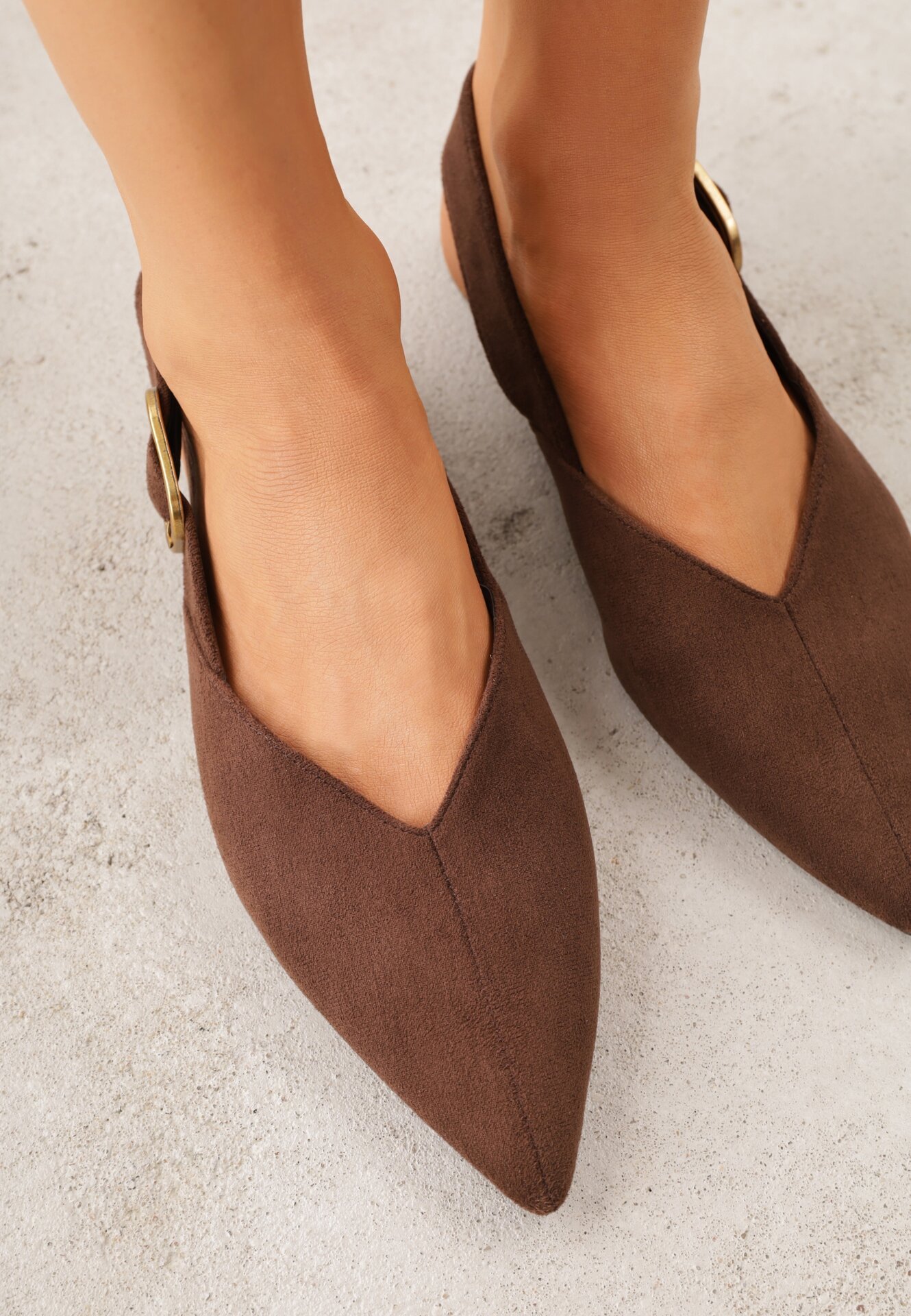 Brązowe Sandały z Ozdobnym Wycięciem i Odkrytą Piętą Naitheis