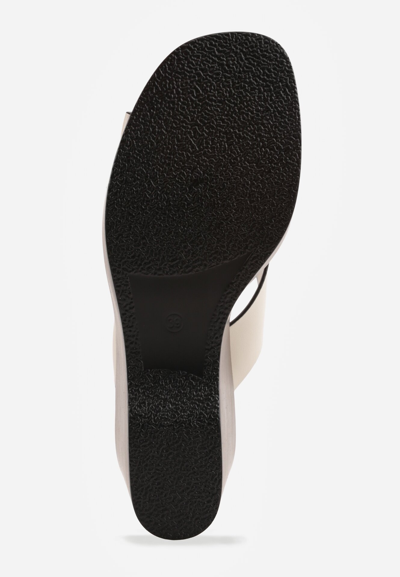 Beżowe Sandały na Koturnie i Platformie Ozdobione Dwoma Paskami Daphnone