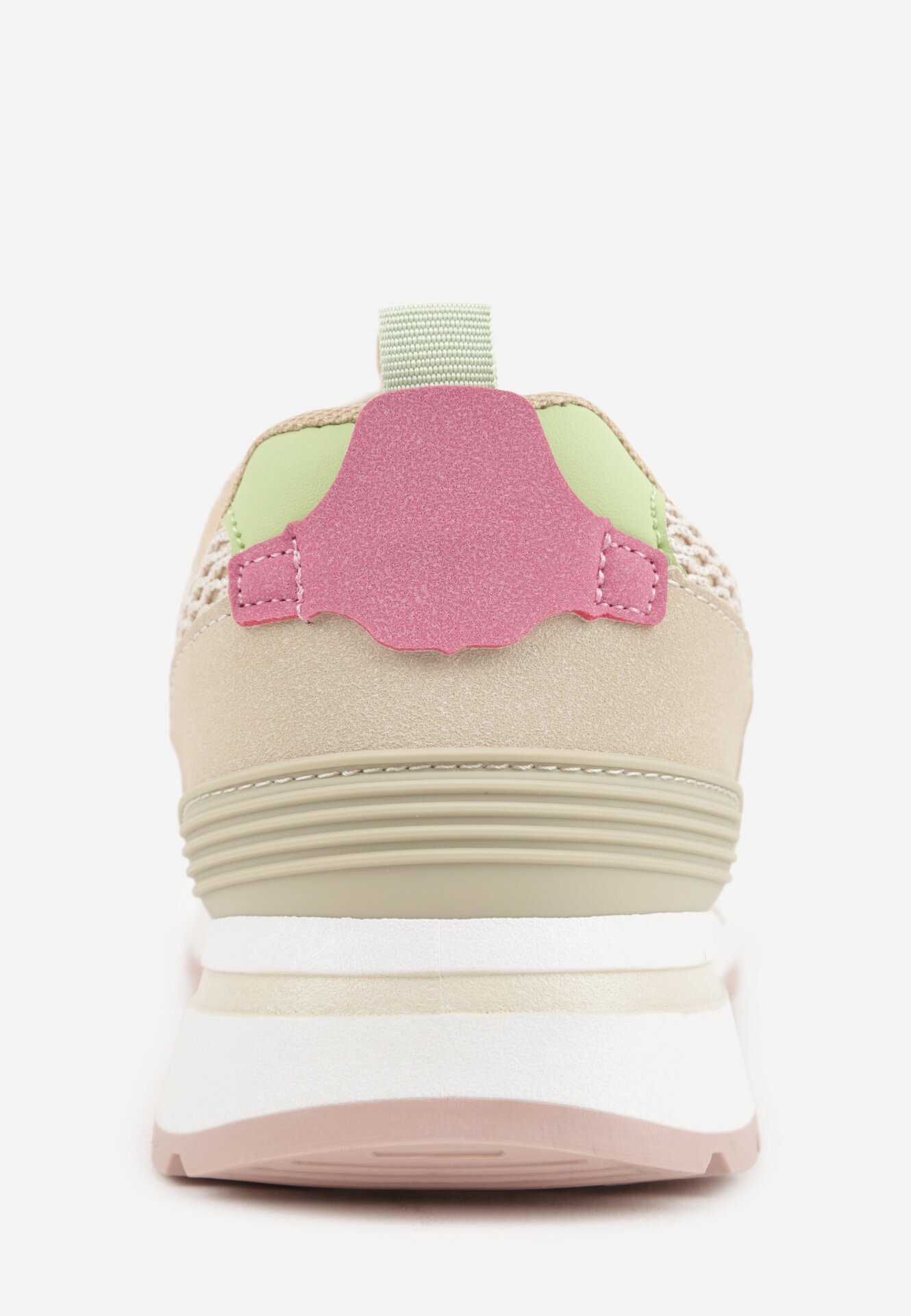 Beżowe Sneakersy z Siateczką i Antypoślizgową Podeszwą Katala