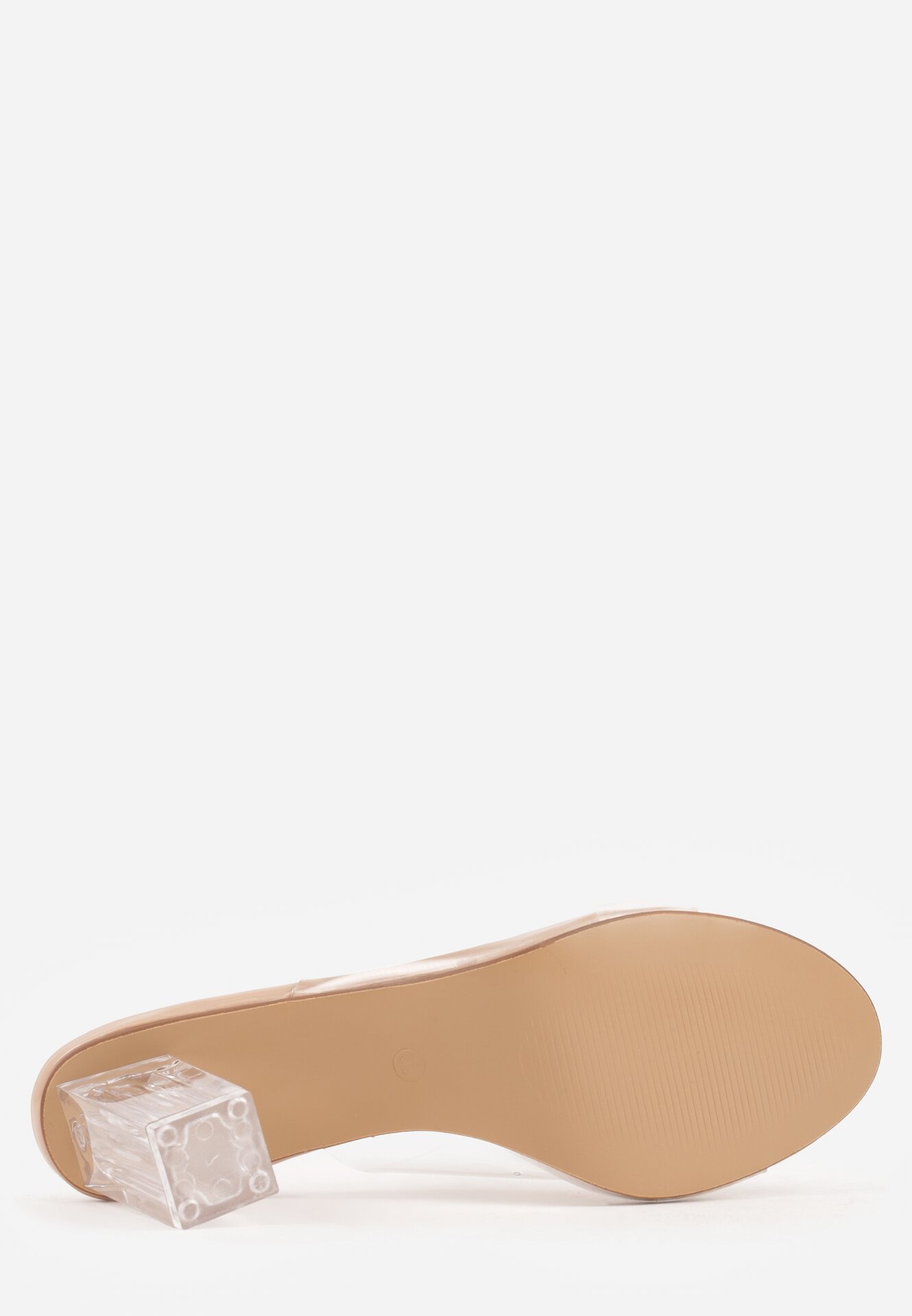 Beżowe Transparentne Klapki na Słupku Eomhi