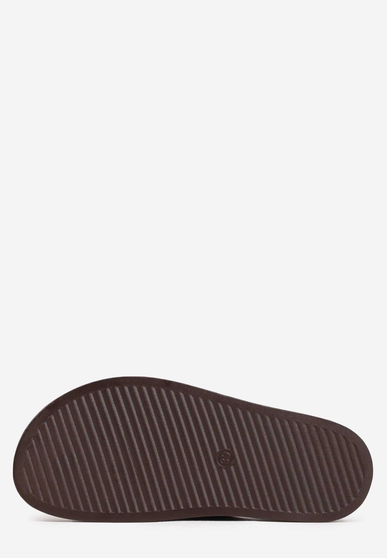 Ciemnobrązowe Klapki Ozdobione Dwoma Klamrami Sthosaildy