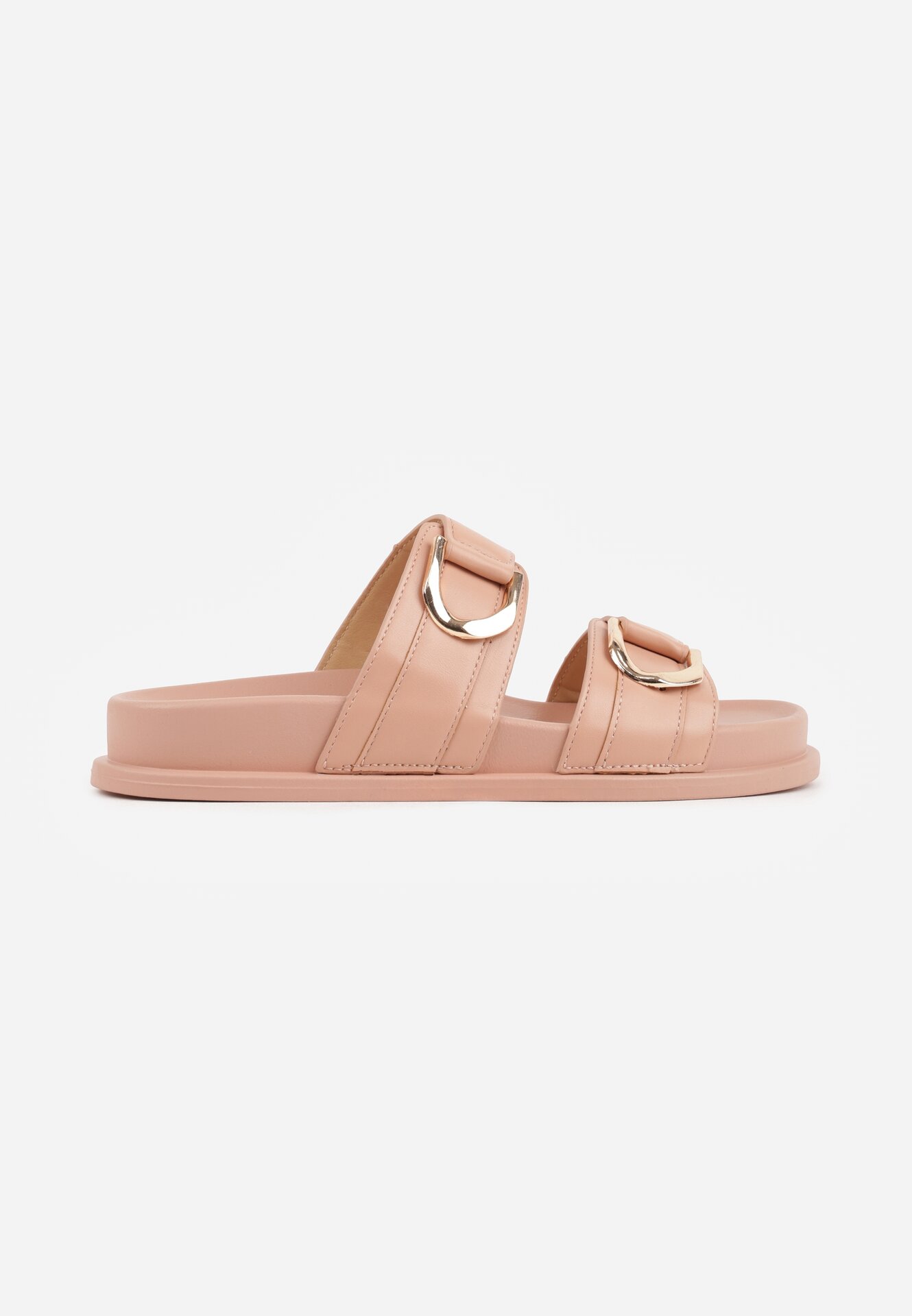 Różowe Klapki Ozdobione Dwoma Klamrami Sthosaildy