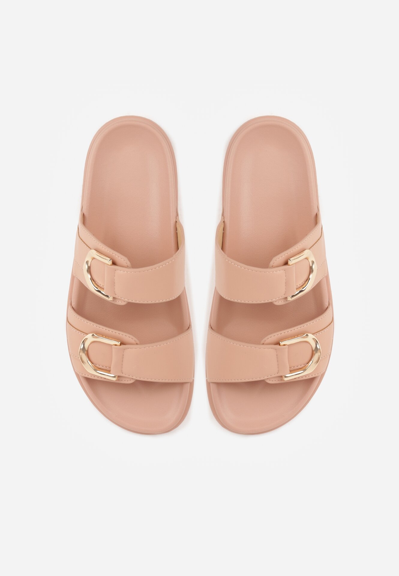 Różowe Klapki Ozdobione Dwoma Klamrami Sthosaildy