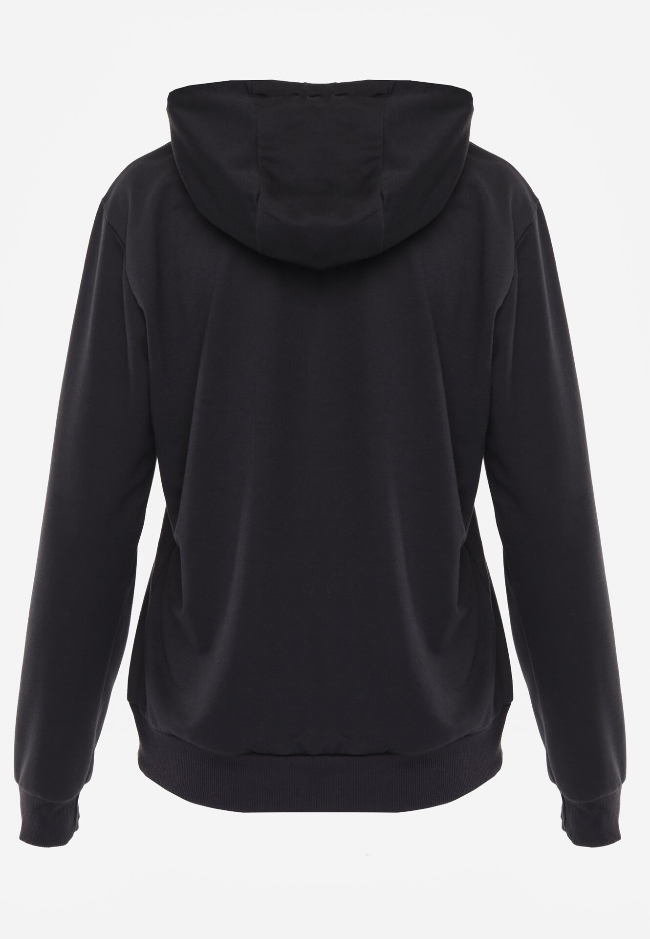 Granatowa Bluza Zakładana przez Głowę z Kapturem i Kieszenią Typu Kangur Roveria