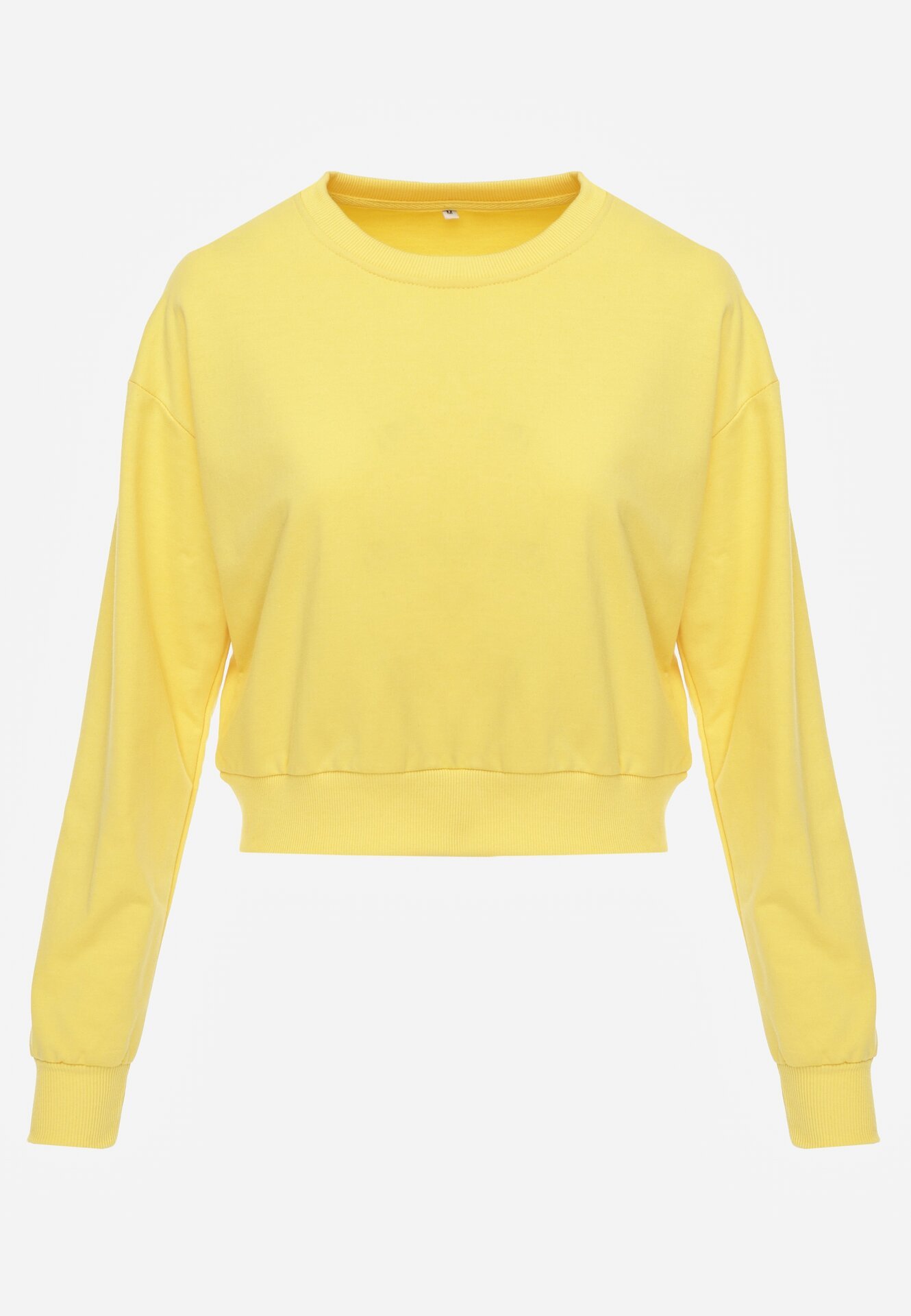 Żółta Bluza z Dodatkiem Bawełny Wykończona Ściągaczami Evilaya