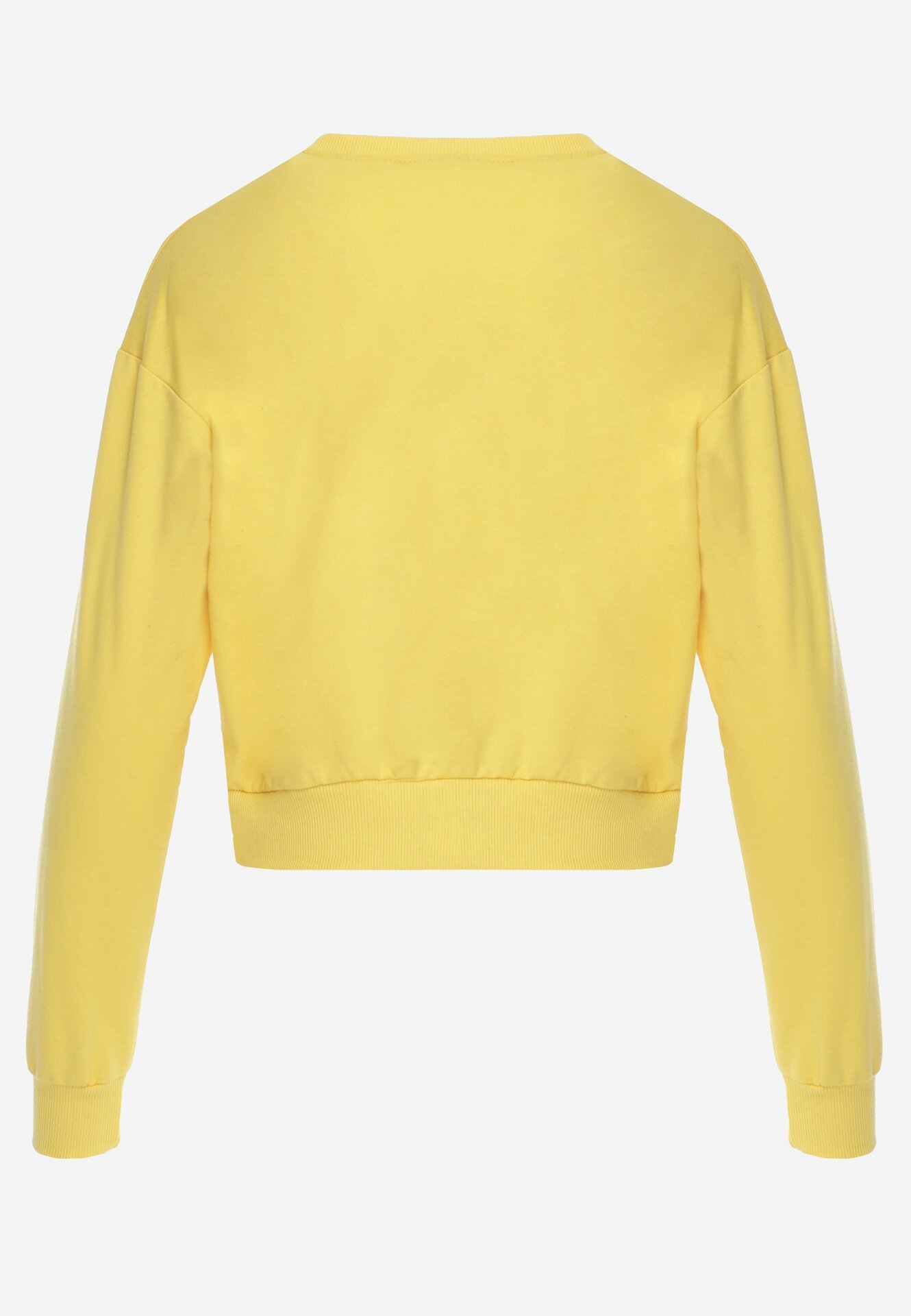 Żółta Bluza z Dodatkiem Bawełny Wykończona Ściągaczami Evilaya