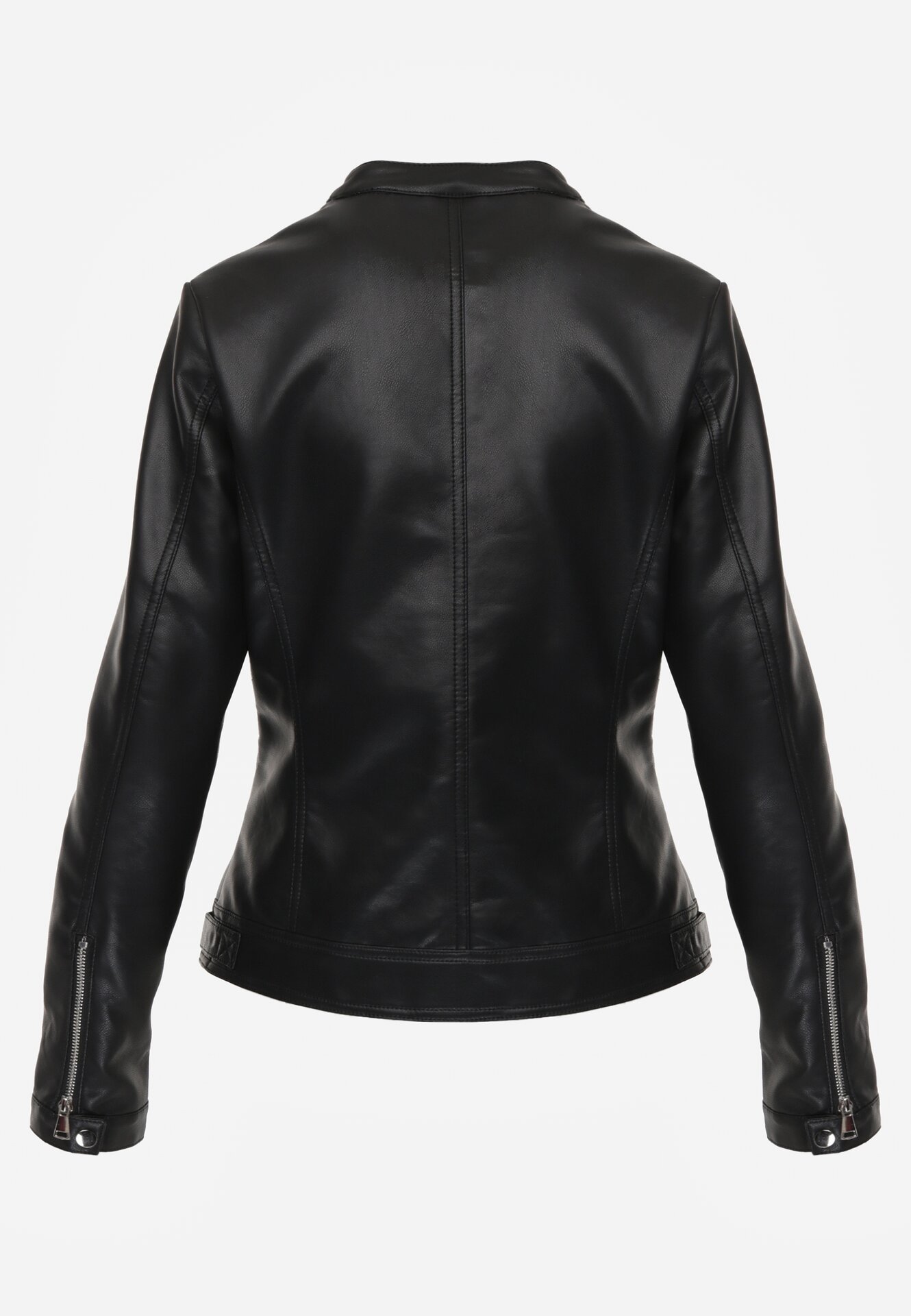 Czarna Klasyczna Kurtka Ramoneska o Taliowantym Kroju Anlea