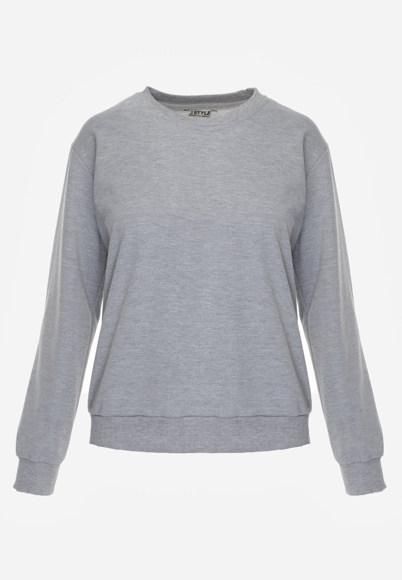 Szara Bluza z Bawełną Ozdobiona Ściągaczami Hilani