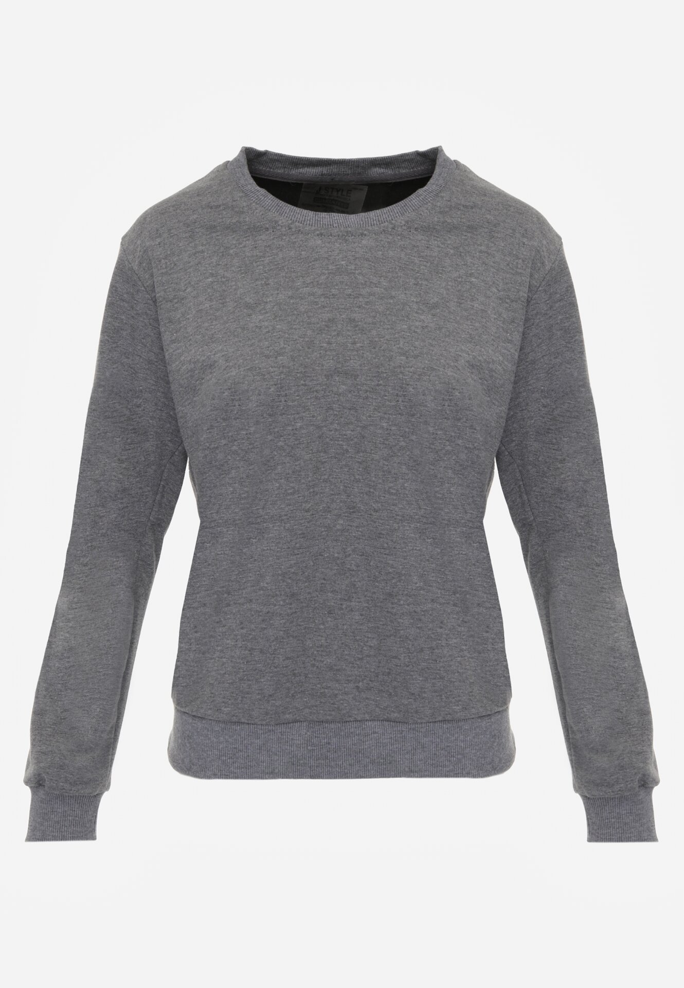 Ciemnoszara Bluza z Bawełną Ozdobiona Ściągaczami Hilani