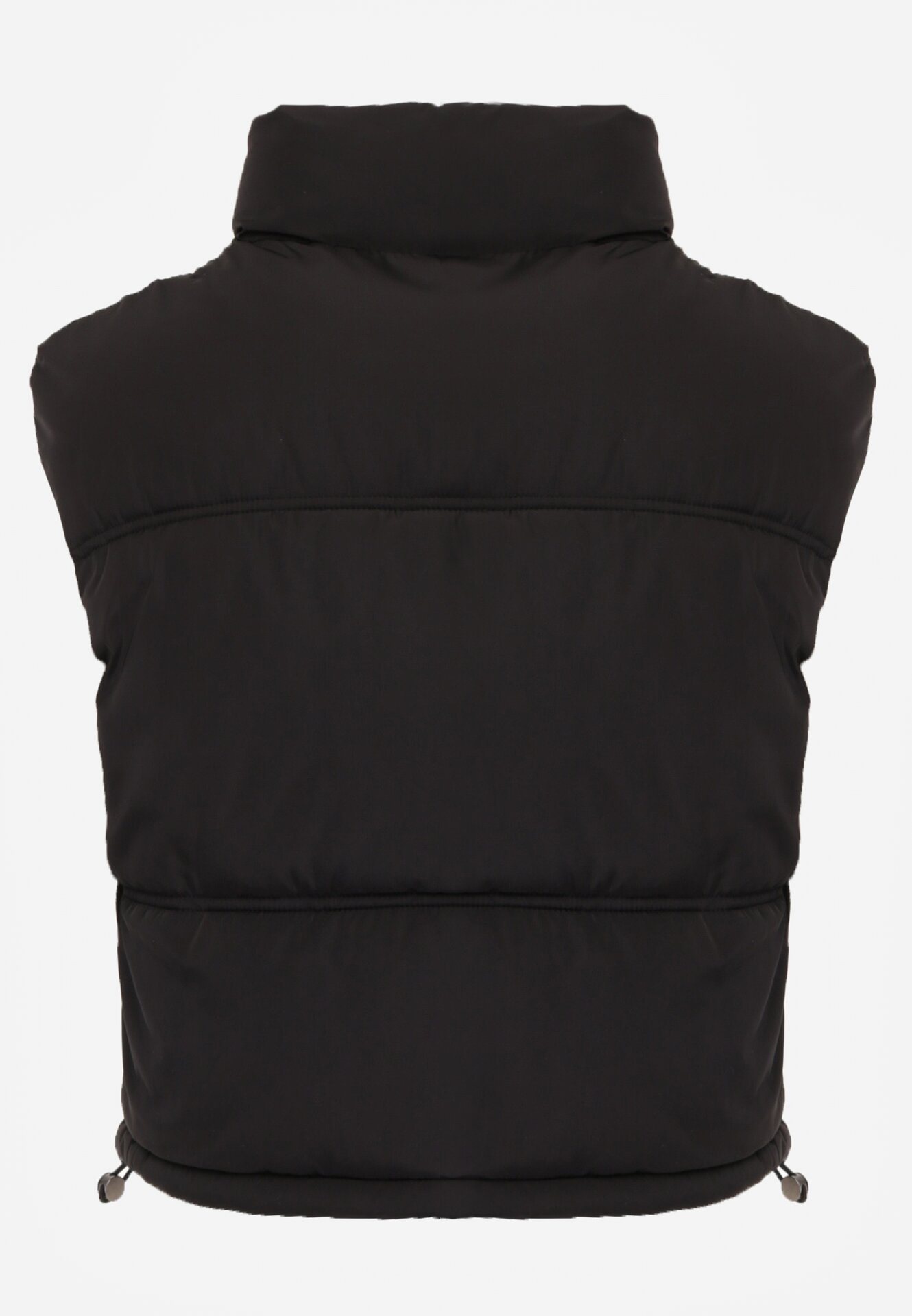 Czarna Krótka Kamizelka Pikowana Typu Puffer Niraemius