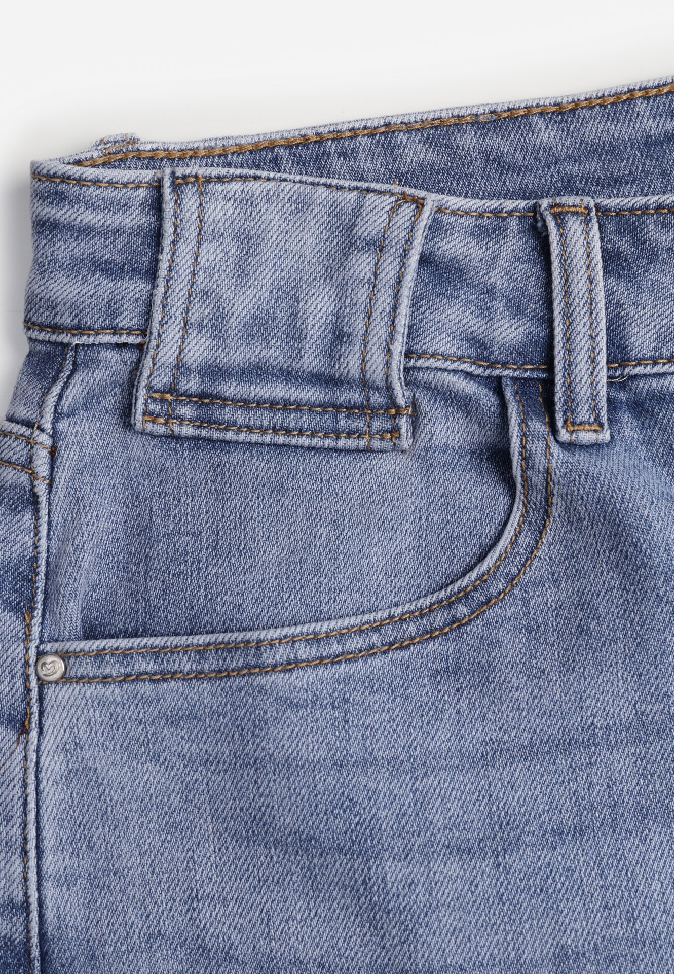 Niebieskie Jeansy o Kroju Mom Fit z Bawełną i Wysokim Stanem Galon