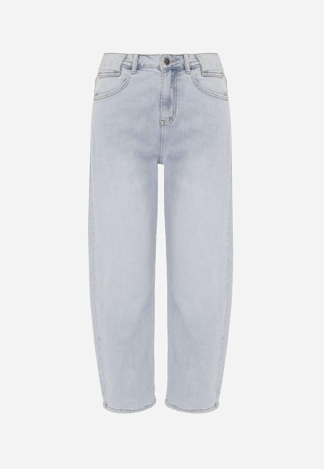 Niebieskie Jeansy z Bawełną o Fasonie Mom Fit z Wysokim Stanem Vrenes