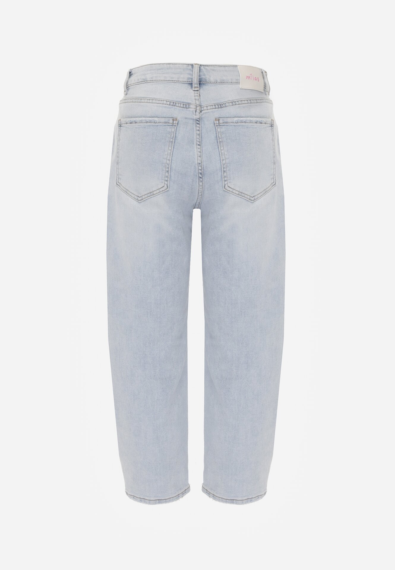 Niebieskie Jeansy z Bawełną o Fasonie Mom Fit z Wysokim Stanem Vrenes