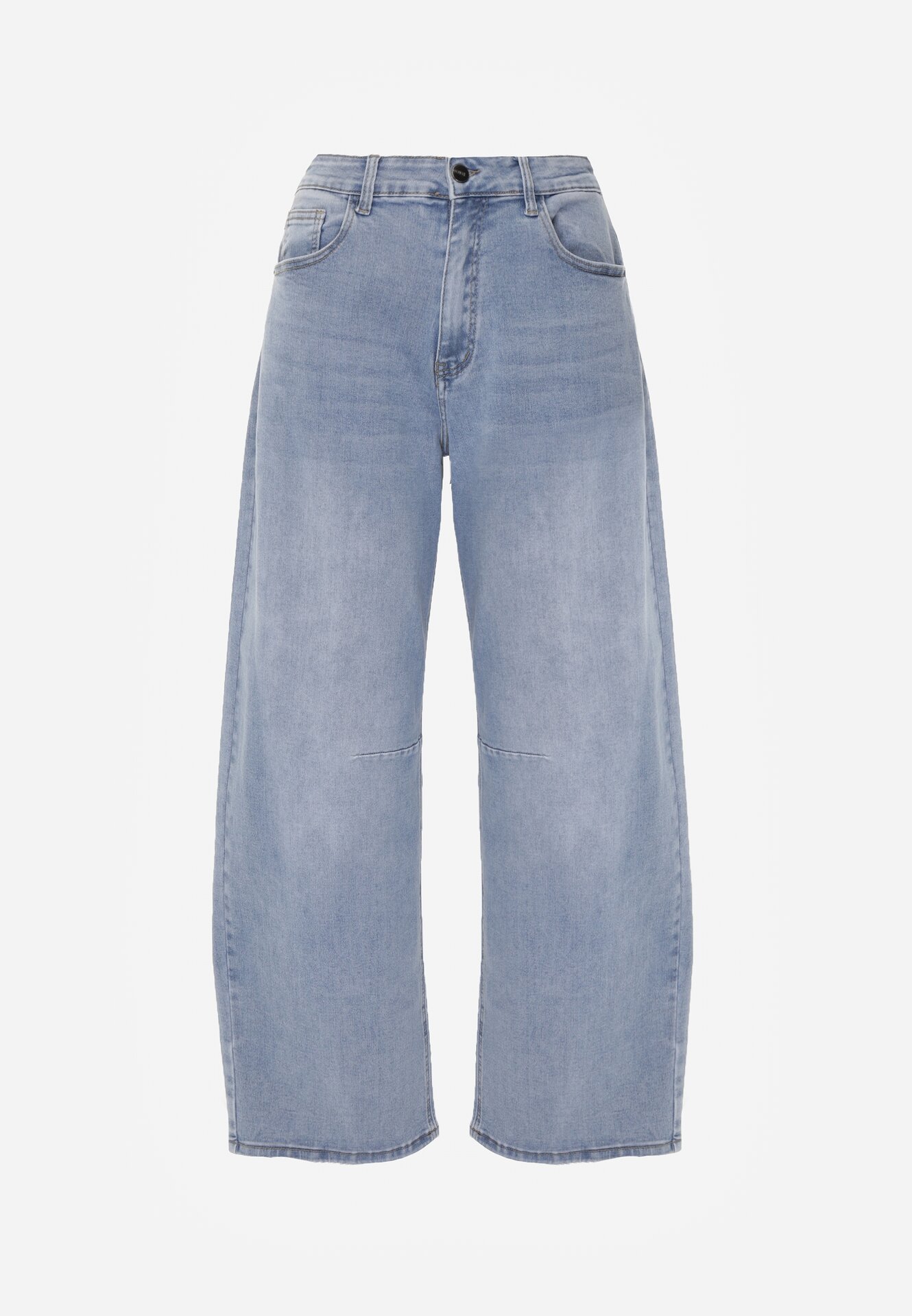 Niebieskie Jeansy z Bawełną o Kroju Balloon z Wysokim Stanem Palosa