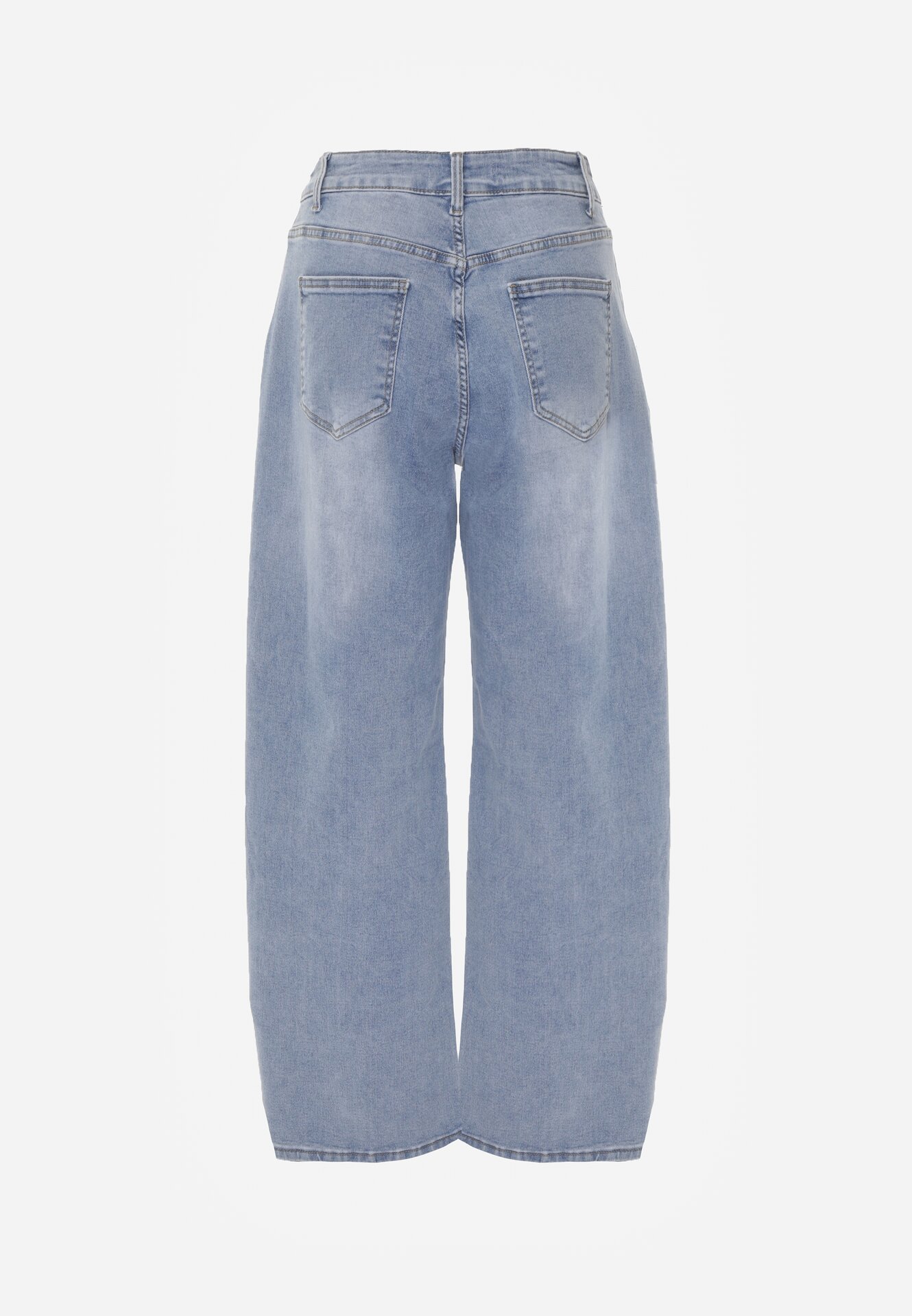 Niebieskie Jeansy z Bawełną o Kroju Balloon z Wysokim Stanem Palosa