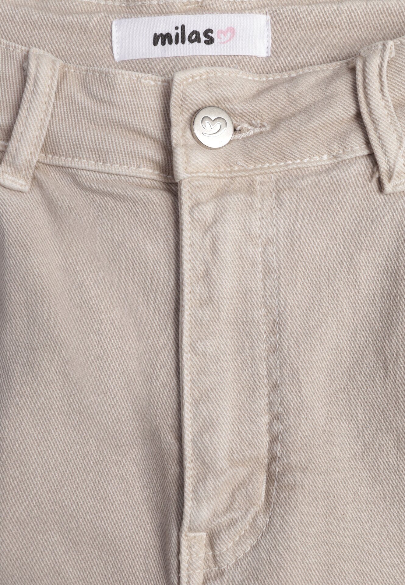 Beżowe Bawełniane Jeansy o Kroju Balloon z Wysokim Stanem i Przeszyciami Katameia