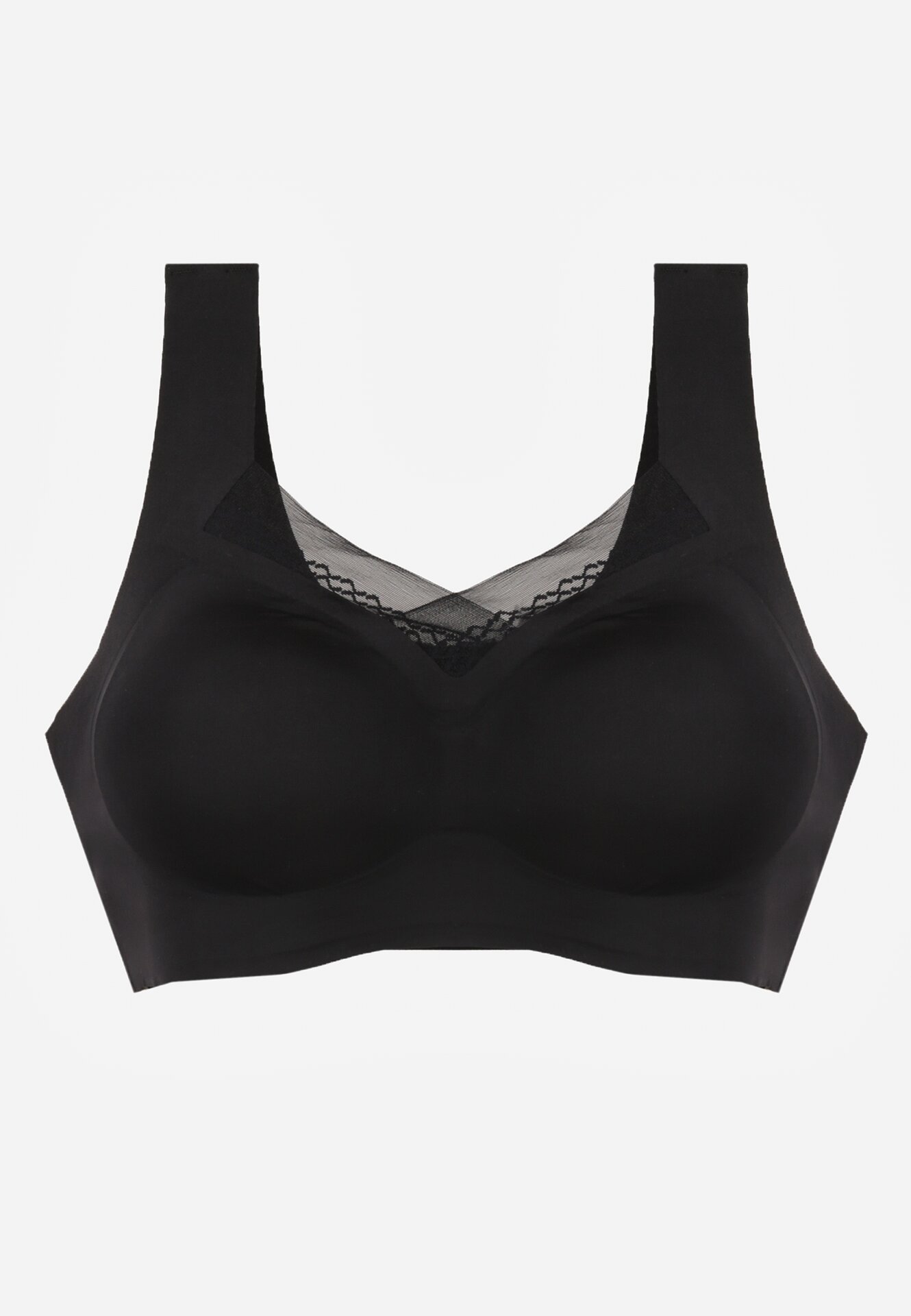 Czarny Biustonosz Sportowy z Siateczką i Usztywnionymi Miseczkami Zerirae