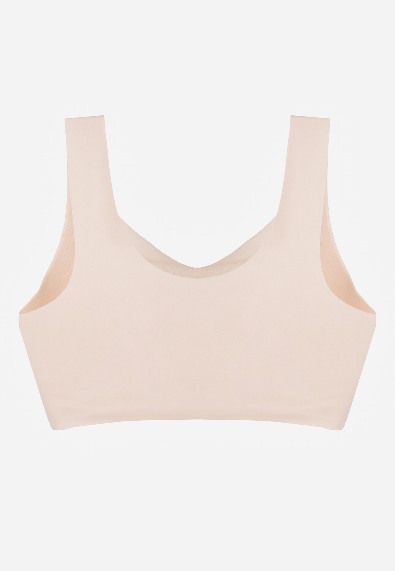 Beżowy Biustonosz Sportowy z Siateczką i Usztywnionymi Miseczkami Zerirae