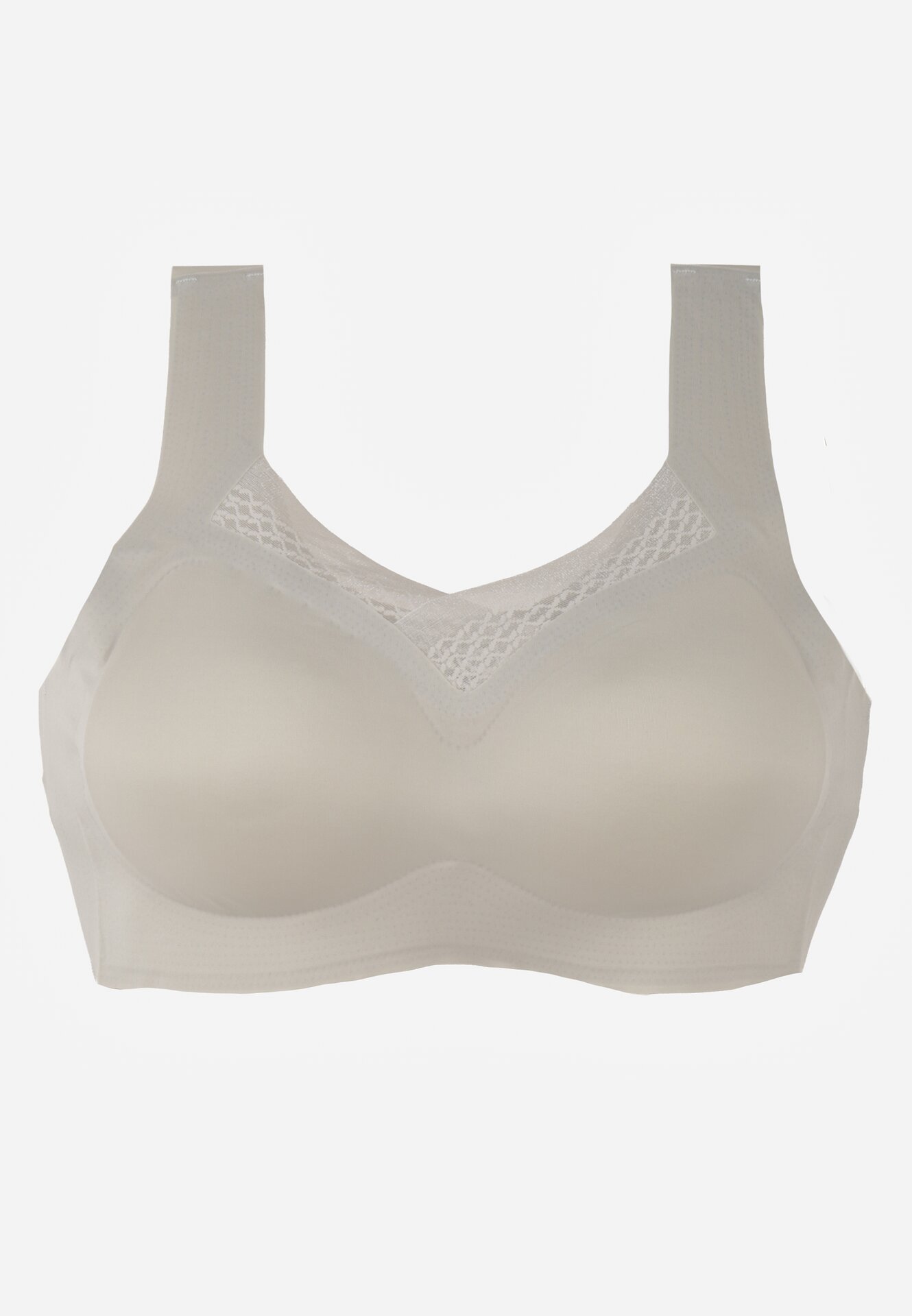 Szary Biustonosz Sportowy z Siateczką i Usztywnionymi Miseczkami Zerirae