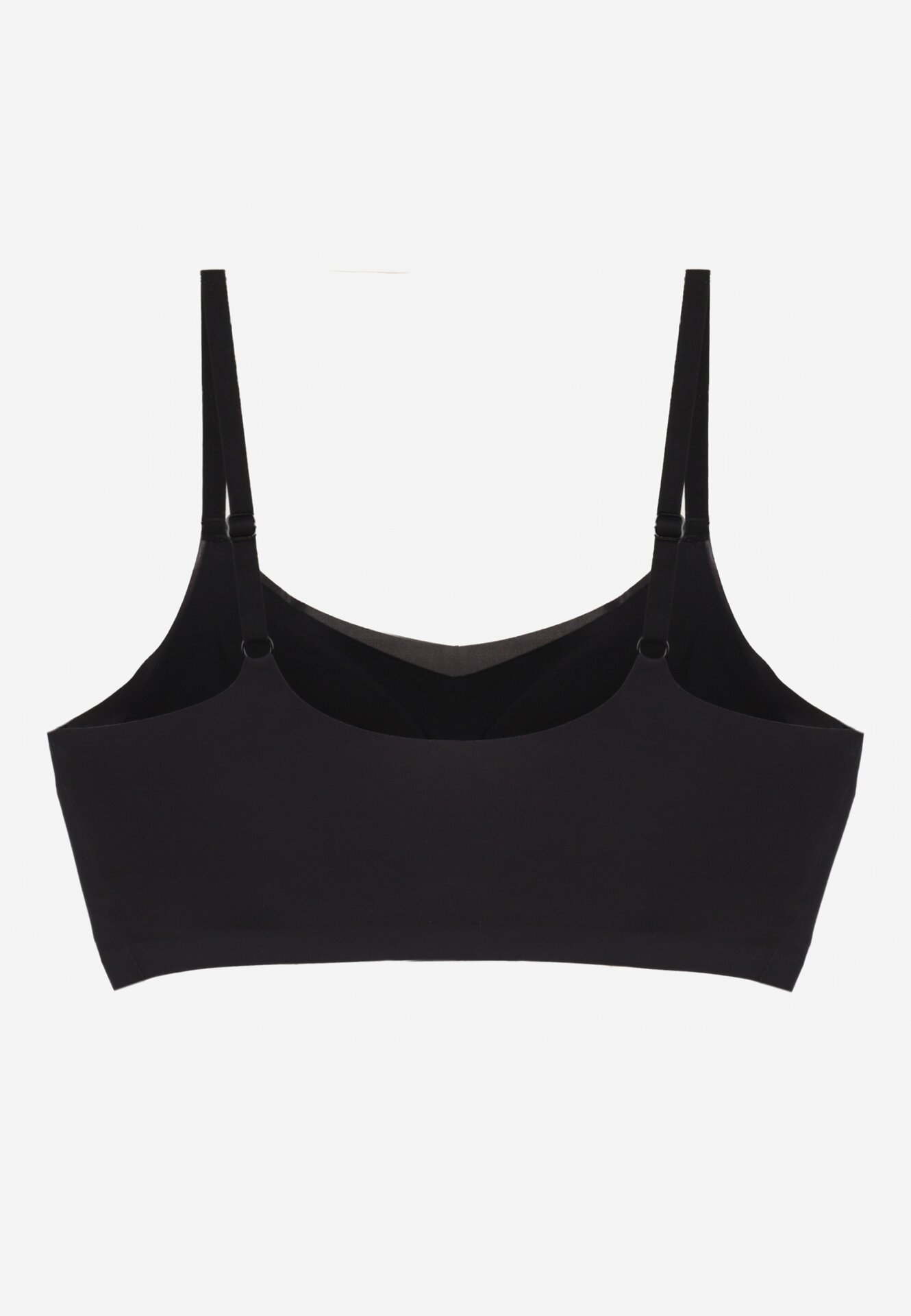 Czarny Bezszwowy Biustonosz Bez Fiszbin z Usztywnianymi Miseczkami Leavessa