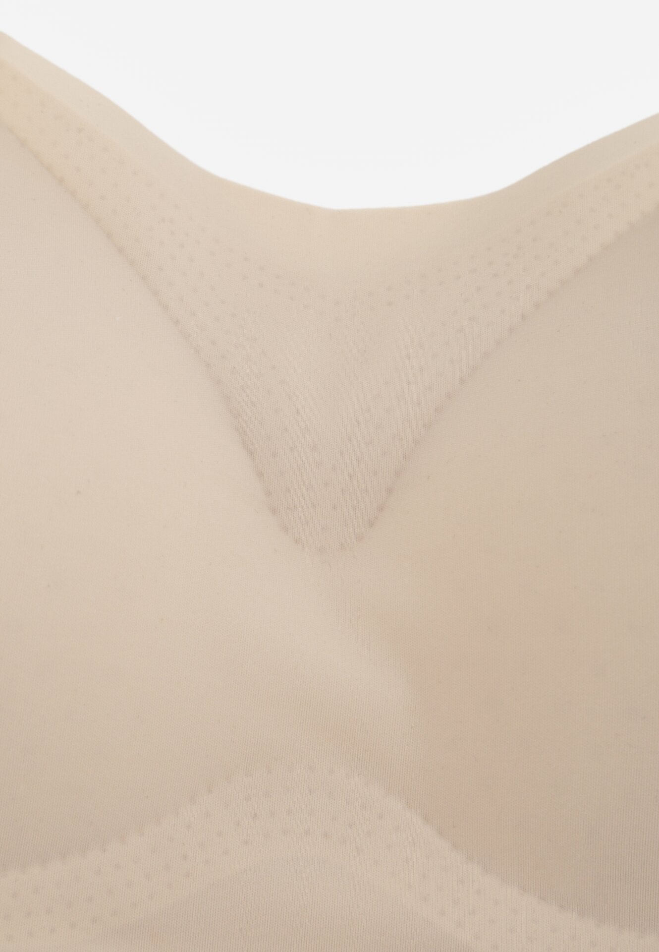 Beżowy Bezszwowy Biustonosz Bez Fiszbin z Usztywnianymi Miseczkami Leavessa