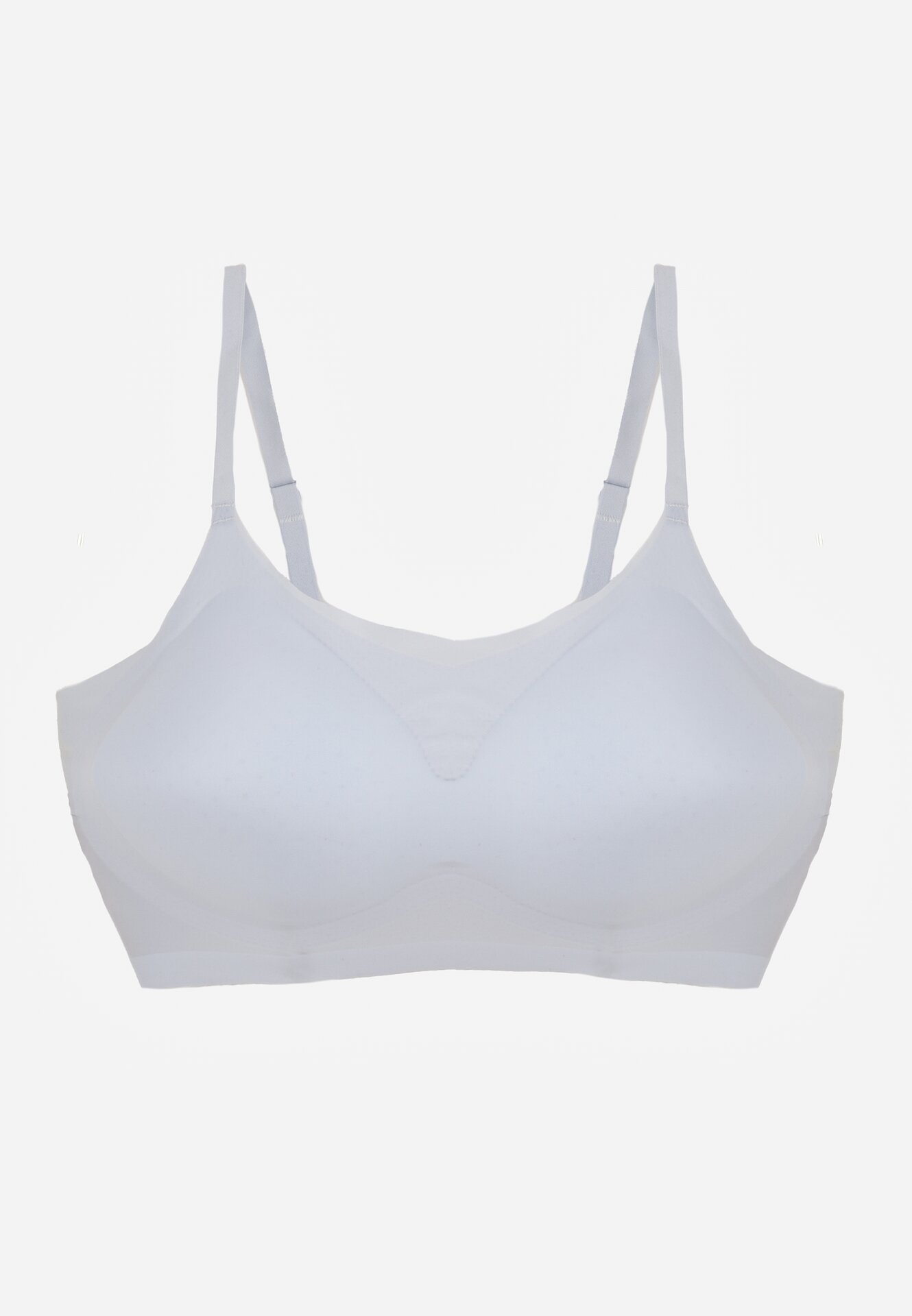 Niebieski Bezszwowy Biustonosz Bez Fiszbin z Usztywnianymi Miseczkami Leavessa