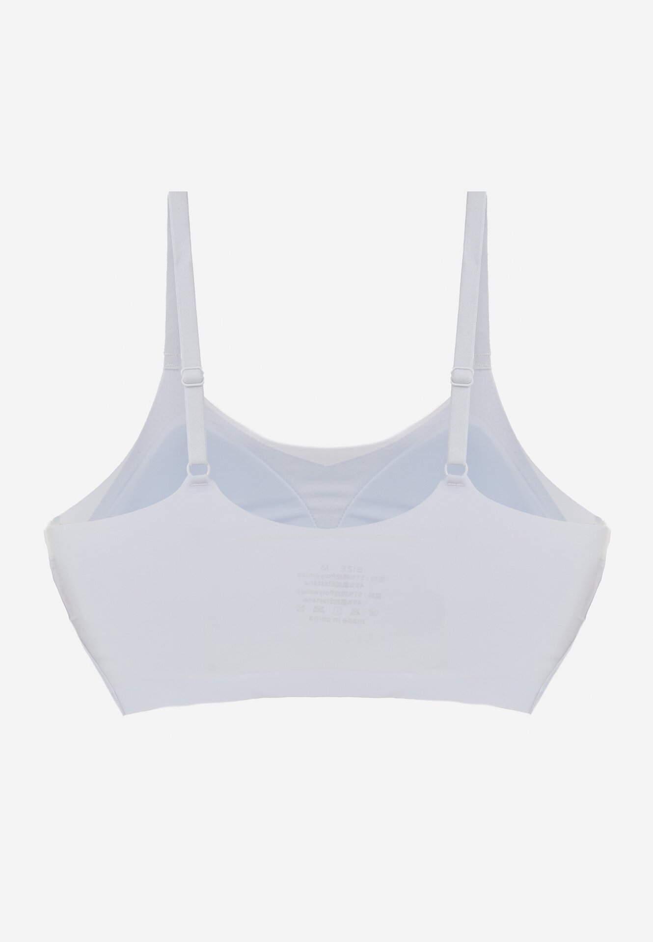 Niebieski Bezszwowy Biustonosz Bez Fiszbin z Usztywnianymi Miseczkami Leavessa