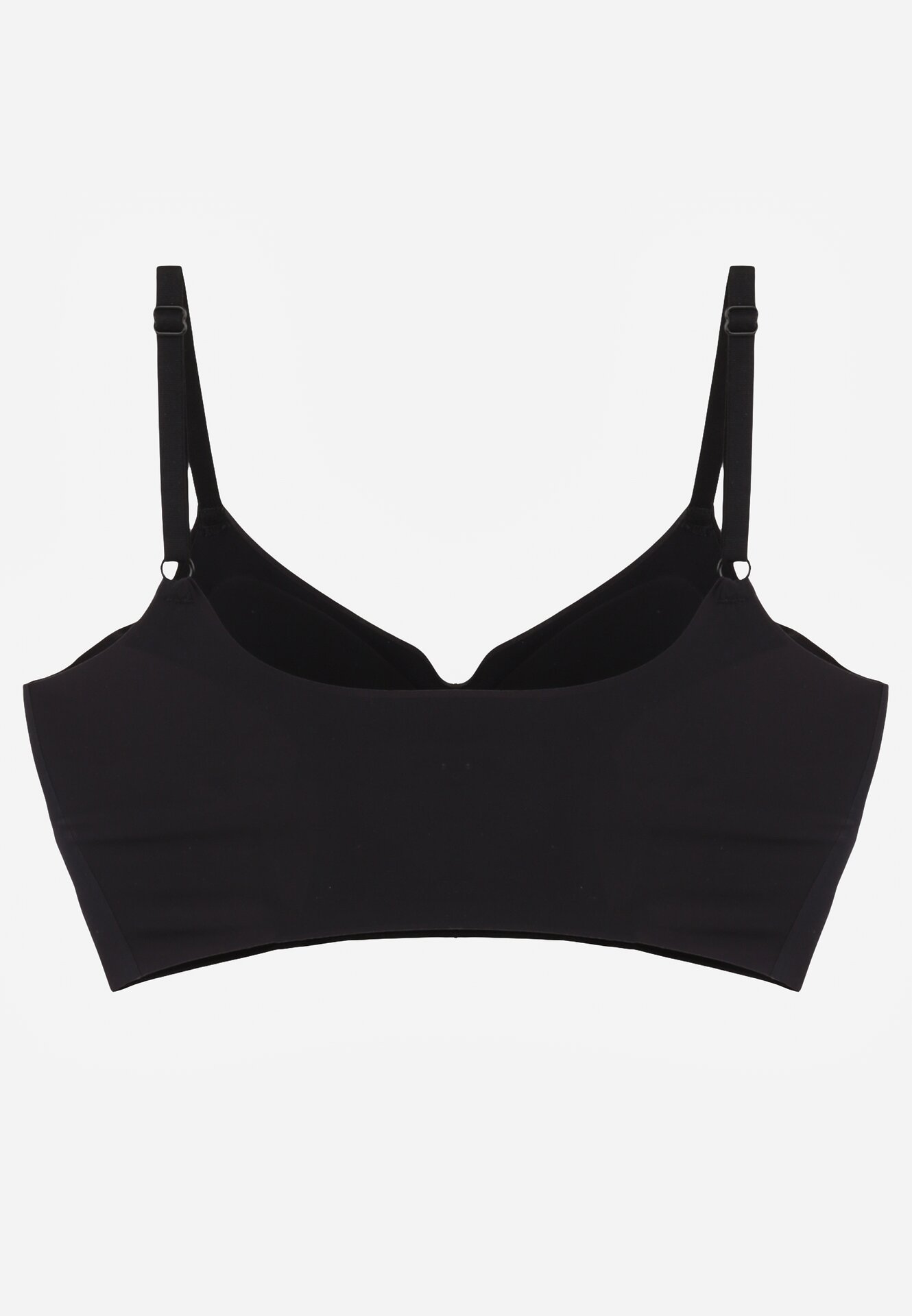 Czarny Bezszwowy Biustonosz Bez Fiszbin z Elastycznego Materiału Edalith