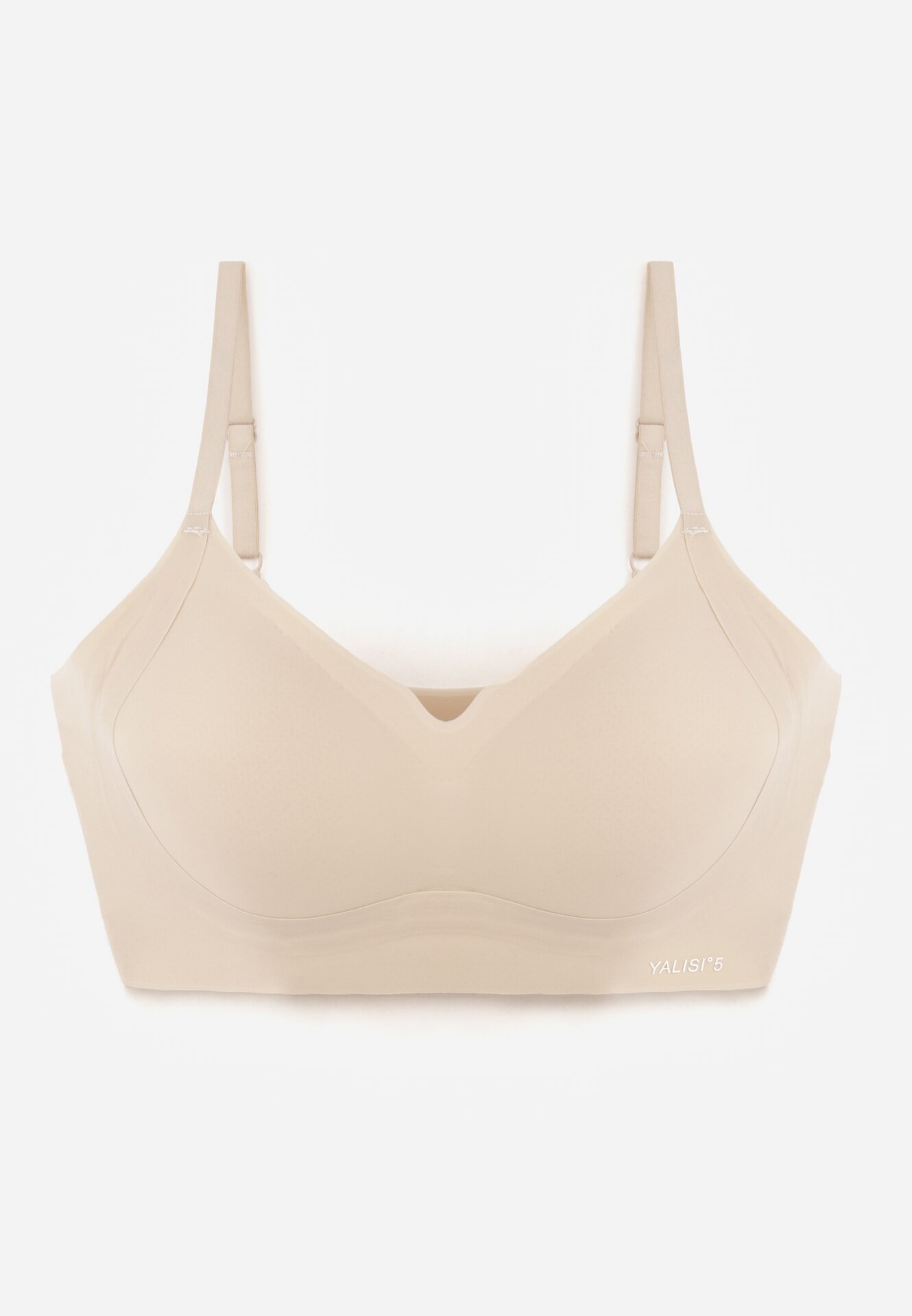 Beżowy Bezszwowy Biustonosz Bez Fiszbin z Elastycznego Materiału Edalith