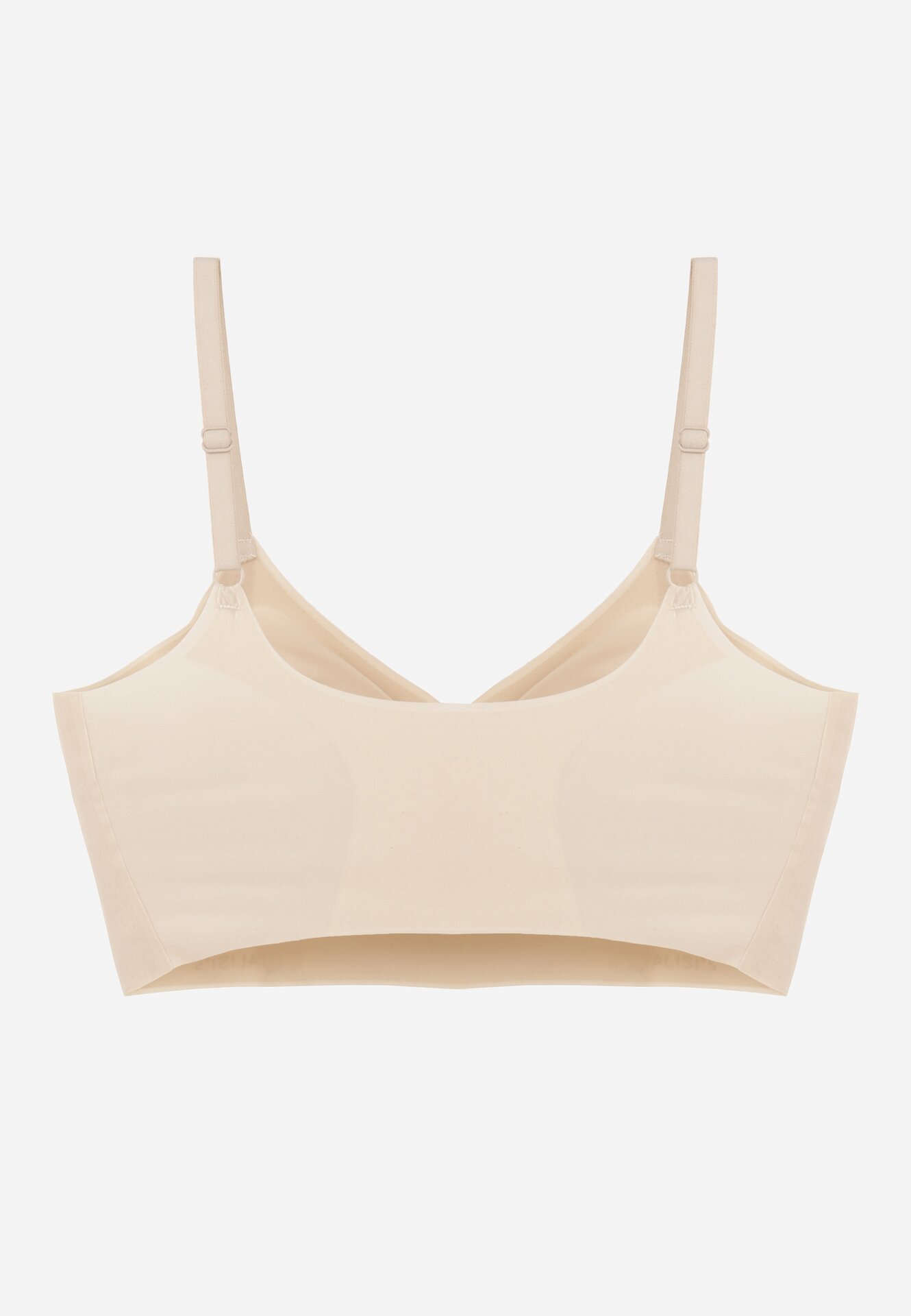 Beżowy Bezszwowy Biustonosz Bez Fiszbin z Elastycznego Materiału Edalith