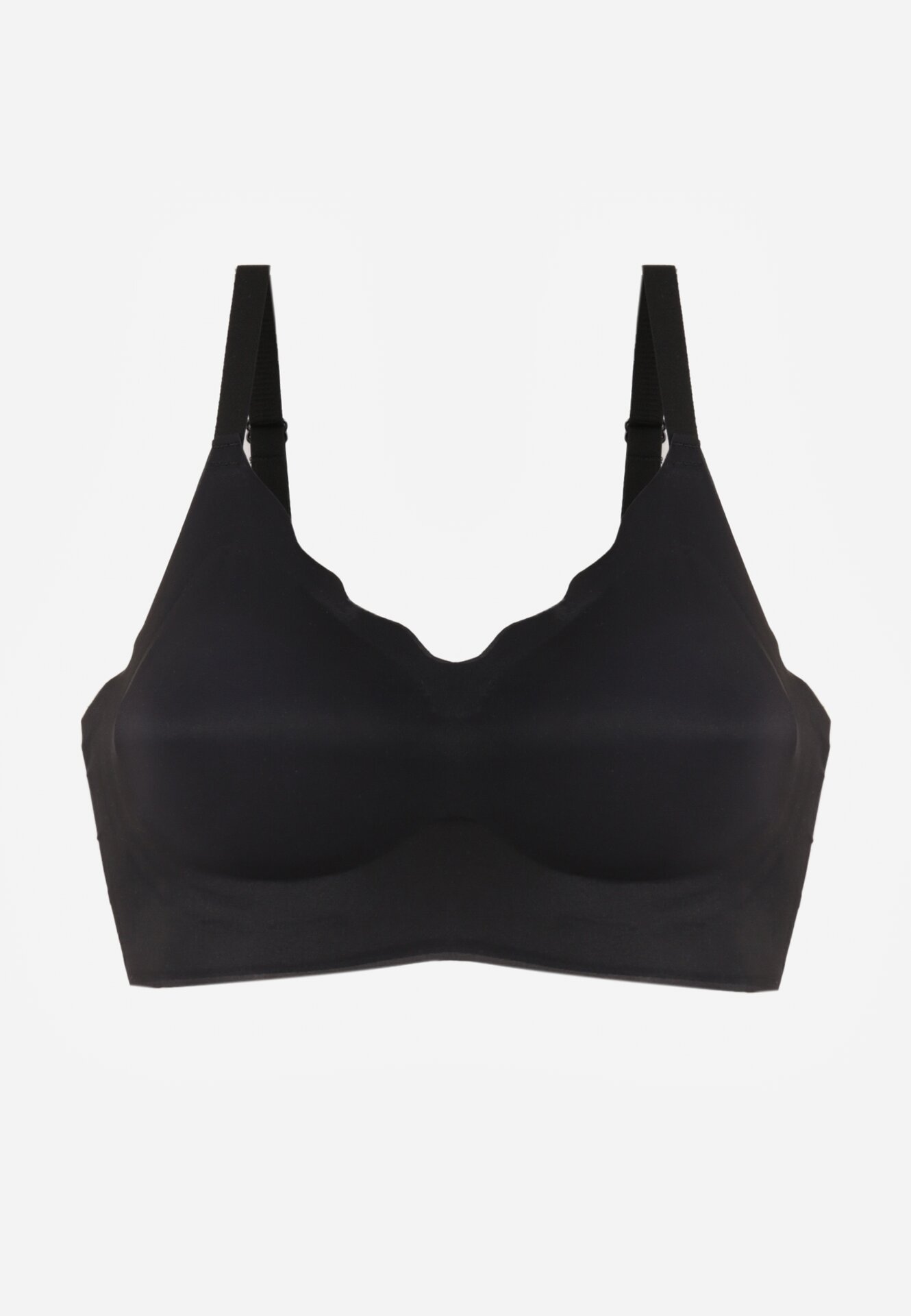 Czarny Usztywniany Biustonosz Bezszwowy Bez Fiszbin Pretiona