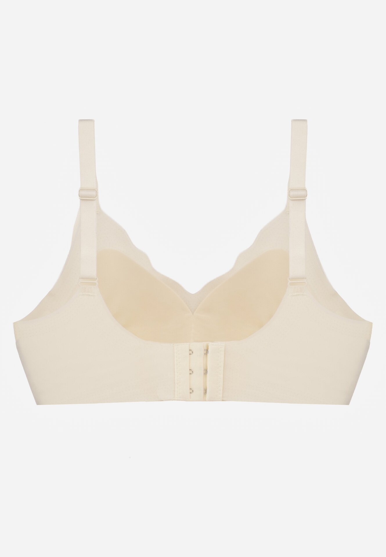 Jasnobeżowy Usztywniany Biustonosz Bezszwowy Bez Fiszbin Pretiona