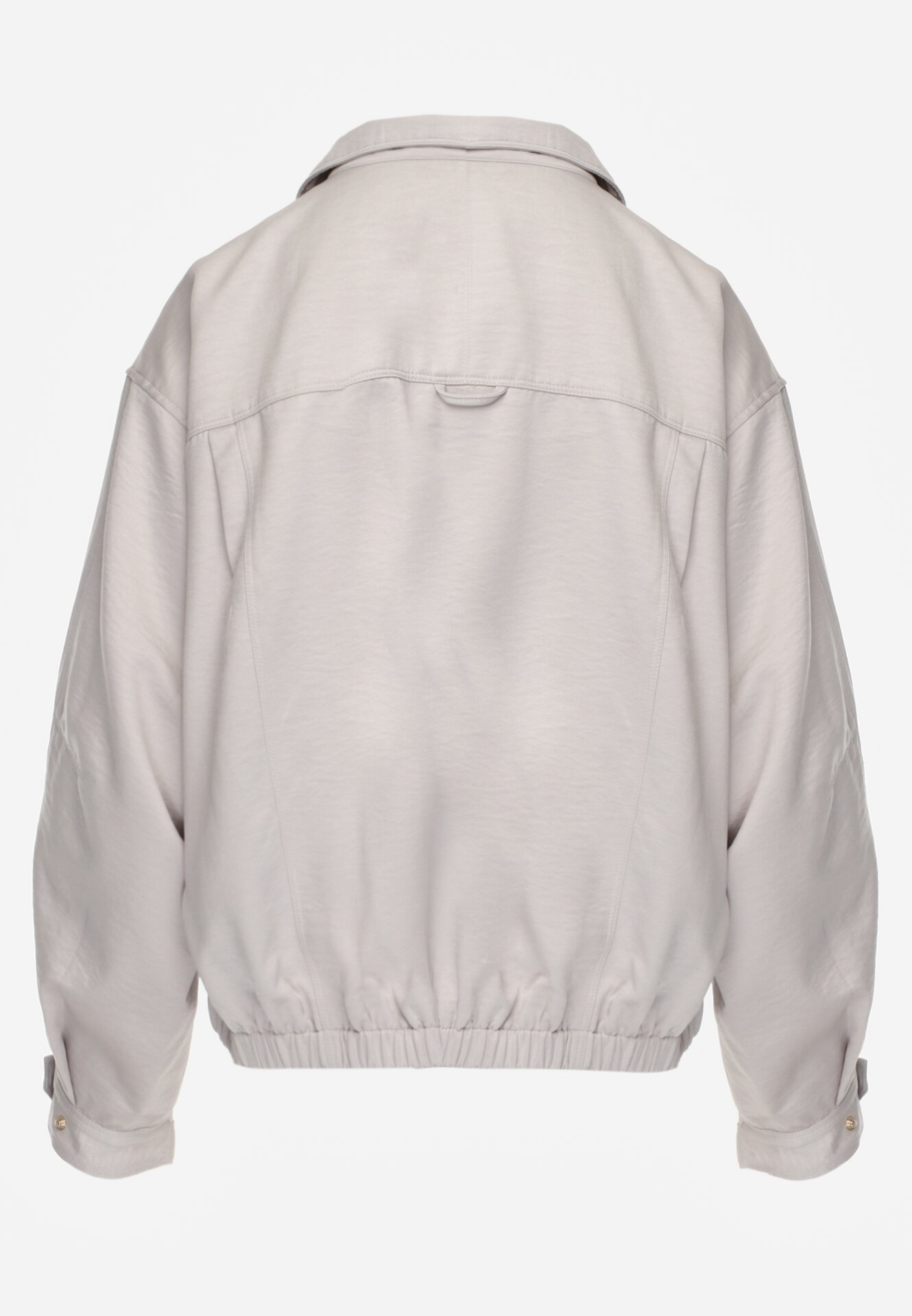 Beżowa Kurtka Typu Bomberka Ozdobiona Kołnierzykiem Tellavan