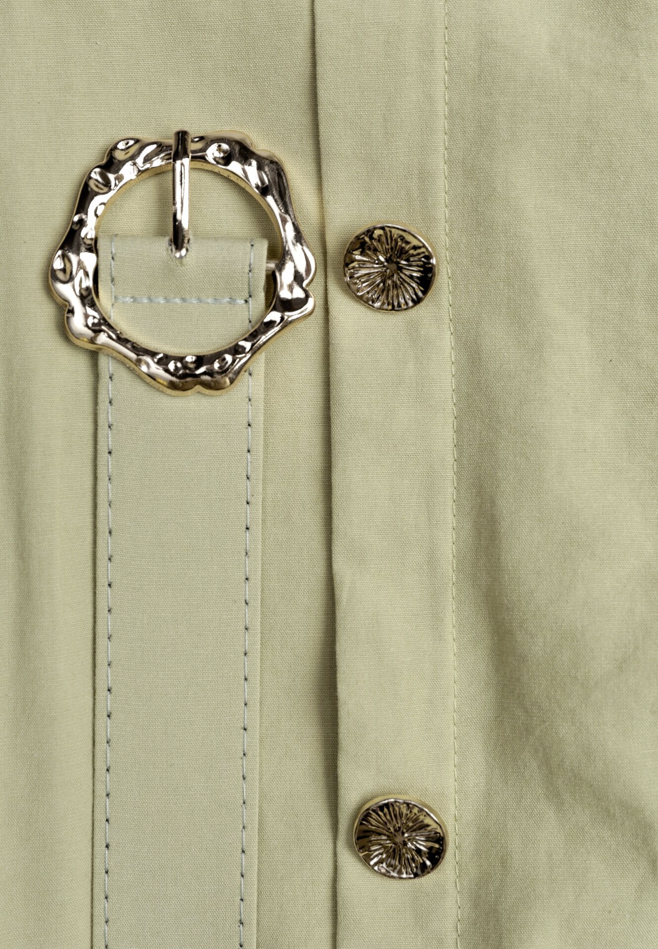 Zielona Spódnica Rozkloszowana z Bawełną i Paskiem oraz Kieszniami Jorlea