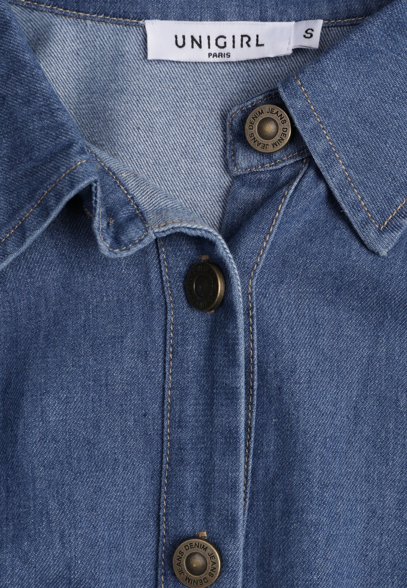 Niebieska Bawełniana Koszula ze Ściagaczami w Pasie Lennada