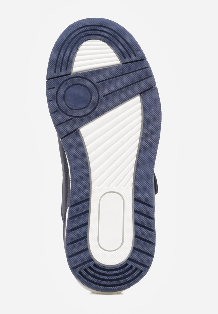 Granatowo-Zielone Buty Sportowe Sneakersy z Perforacją i Gwiazdą Pyrhessa