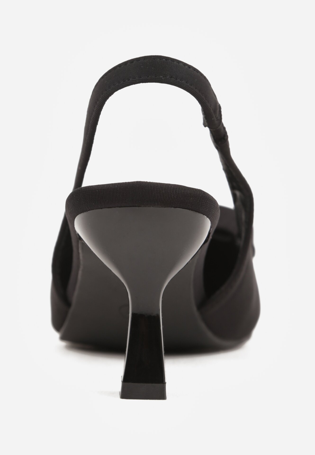 Czarne Sandały na Kaczuszce z Noskiem w Szpic z Kokardą Nepho