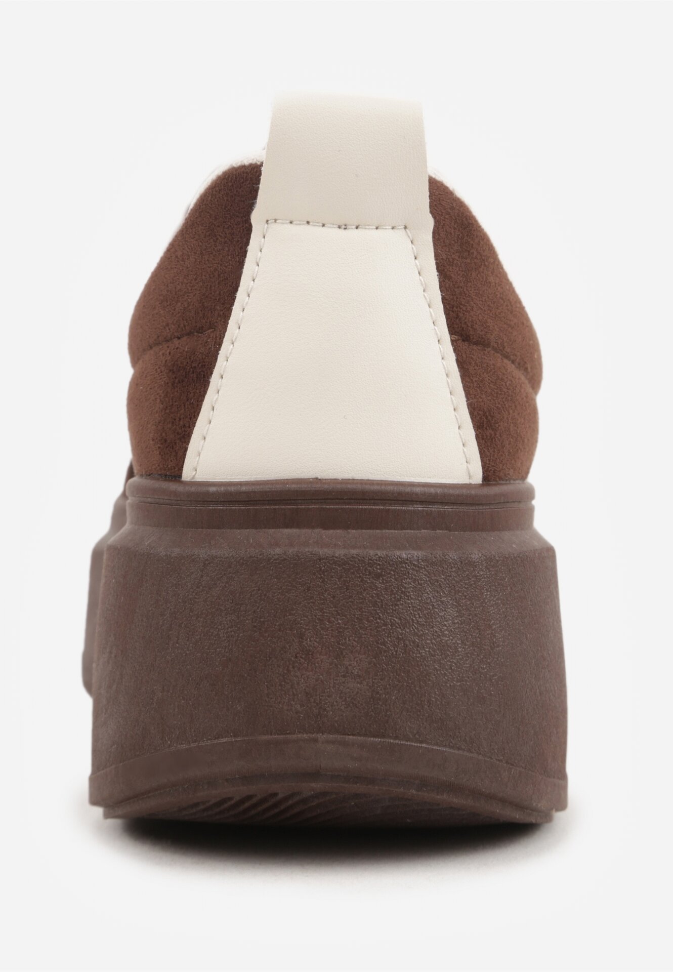 Brązowe Sneakersy Kultowe Tenisówki na Platformie z Koturnem Elisara