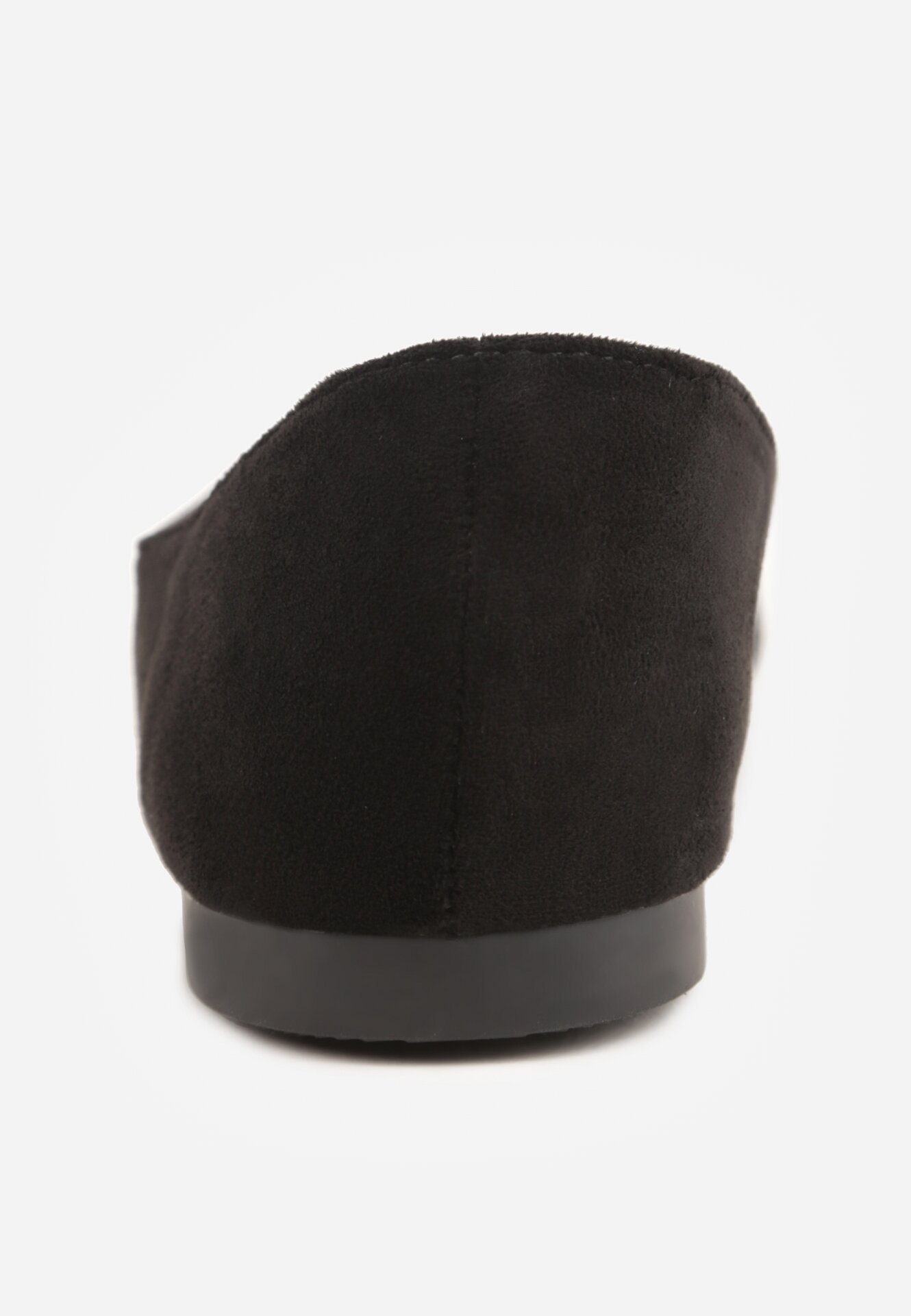 Czarne Balerinki z Imitacji Zamszu z Noskiem w Szpic Egynome