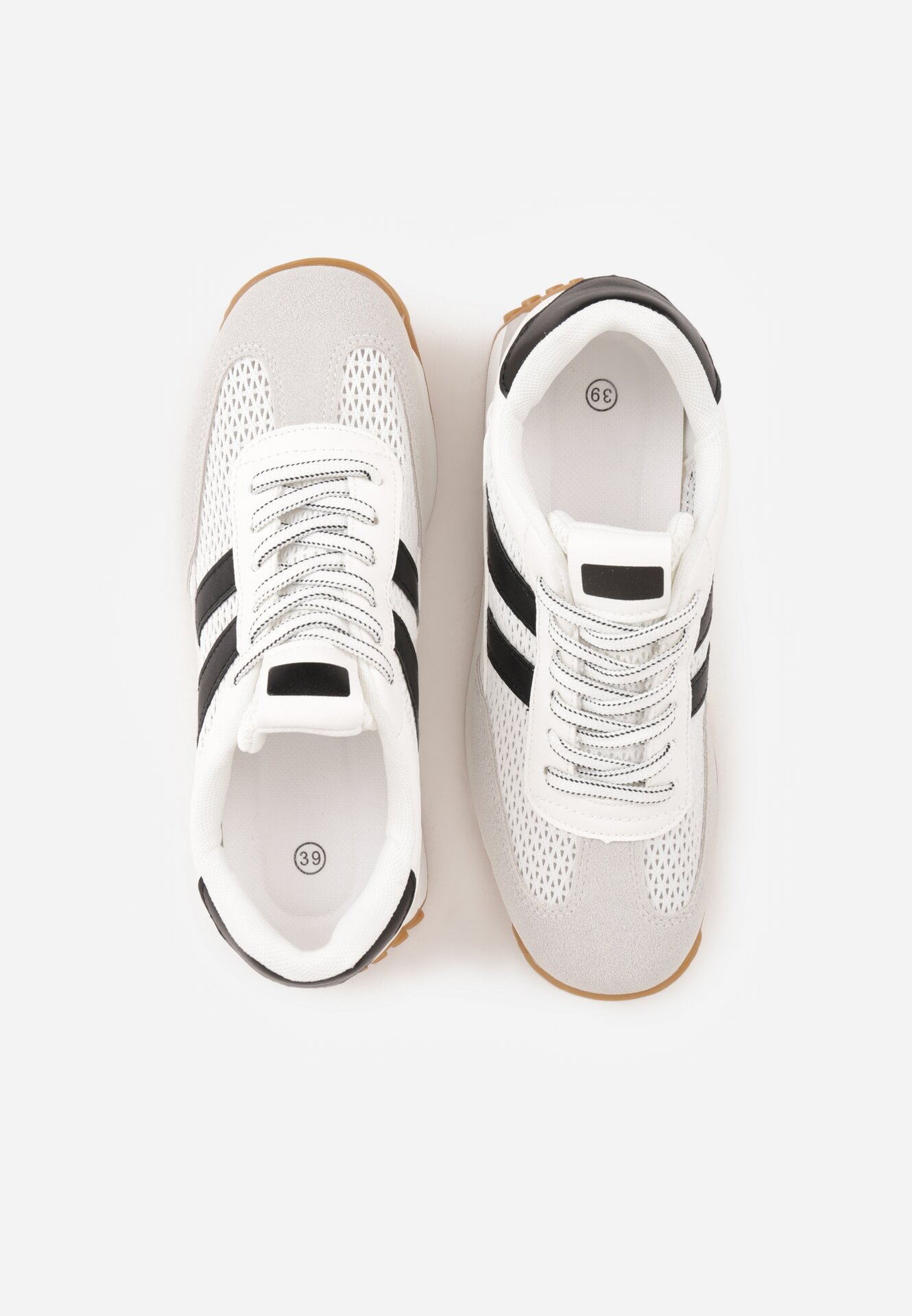 Białe Casualowe Sneakersy z Siateczkowymi Wstawkami Kassadina