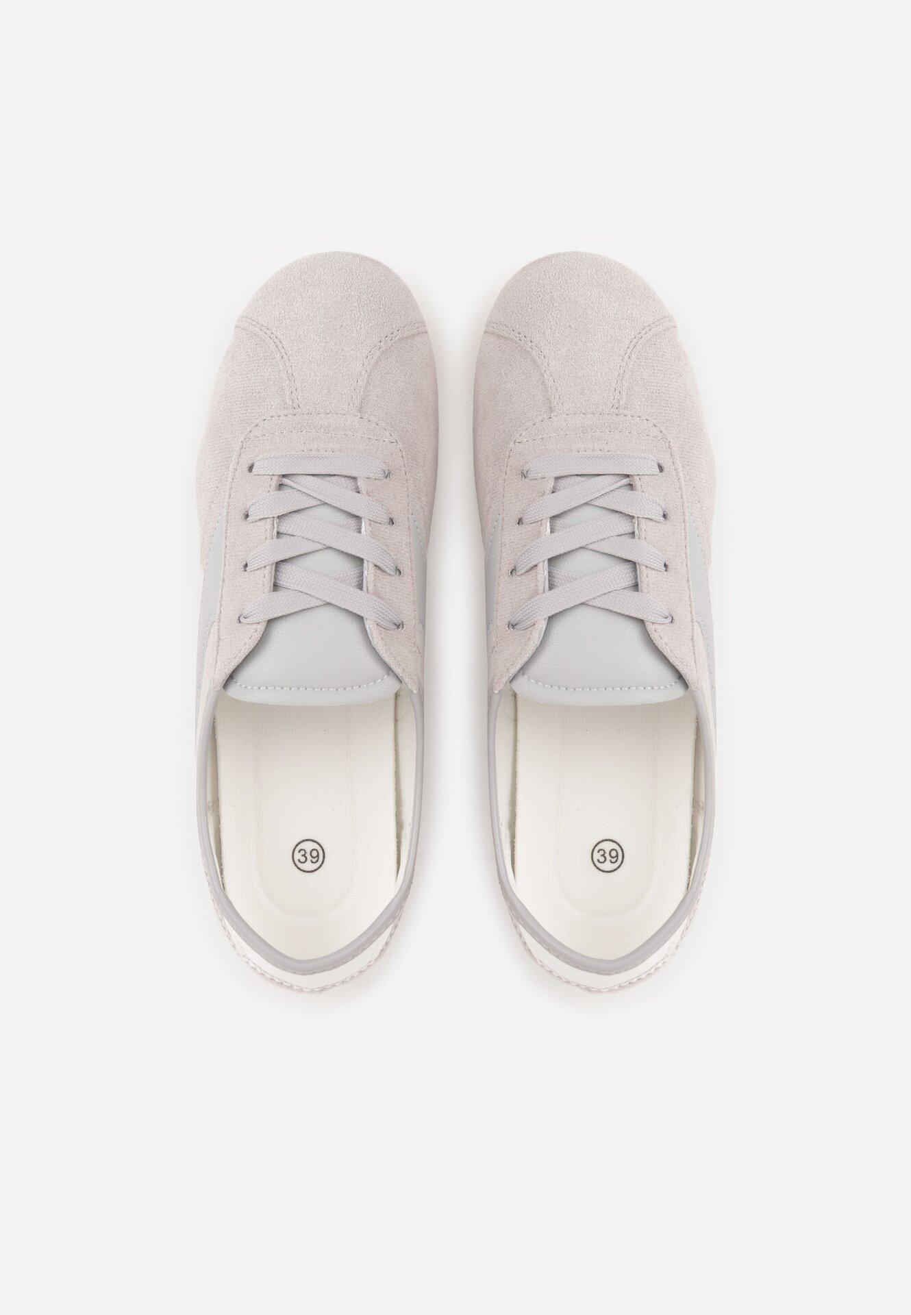 Szare Sneakersy z Imitacji Zamszu w Stylu Kultowych Tenisówek Aelliana