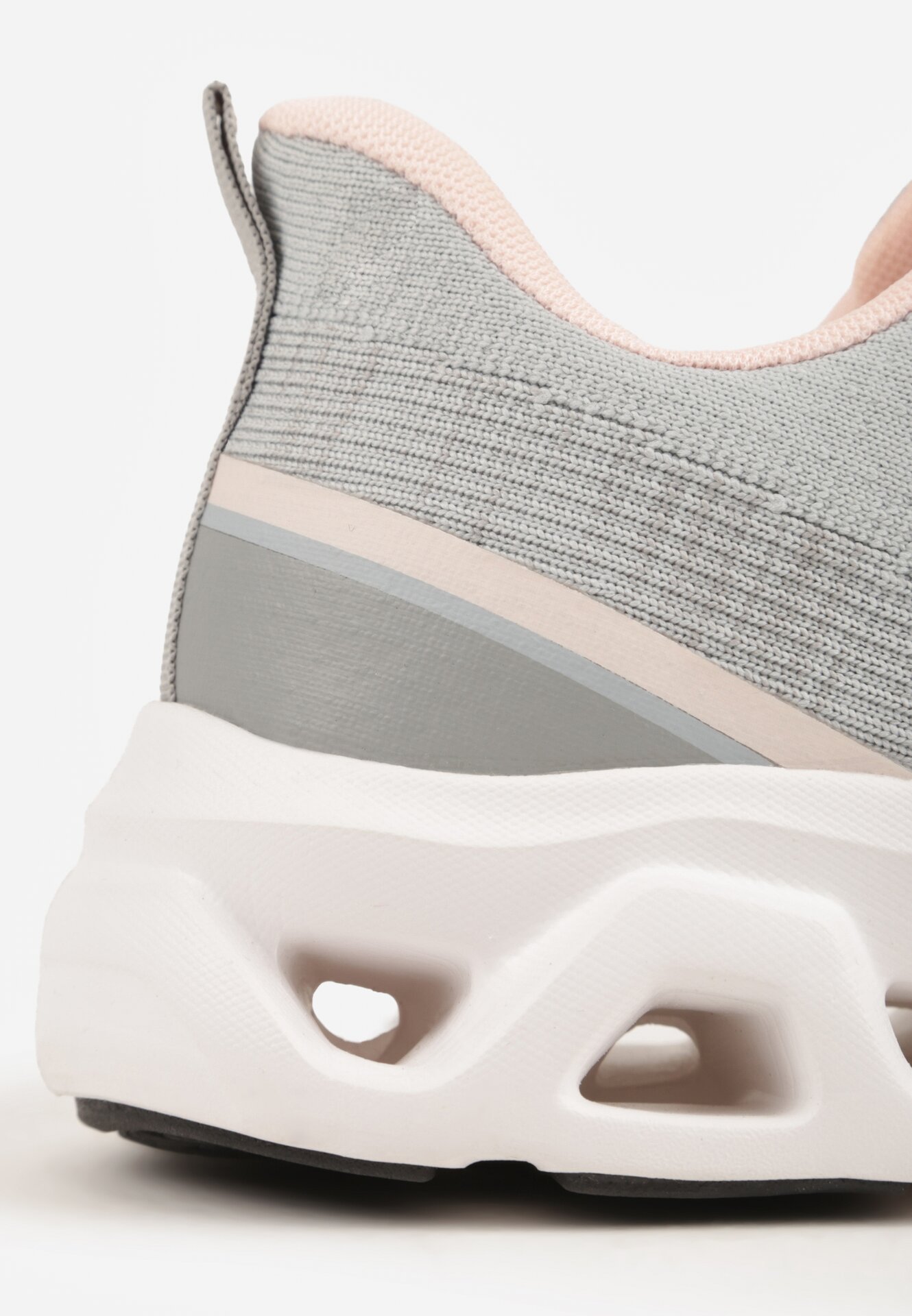 Szare Sneakersy na Grubej Geometrycznej Podeszwie Alexusa