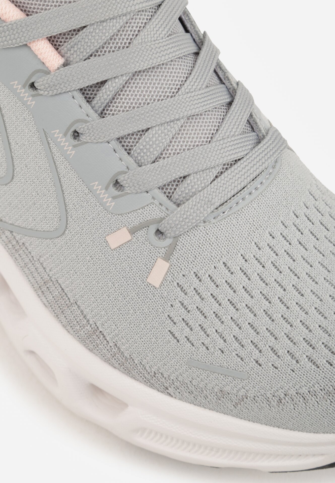 Szare Sneakersy na Grubej Geometrycznej Podeszwie Alexusa