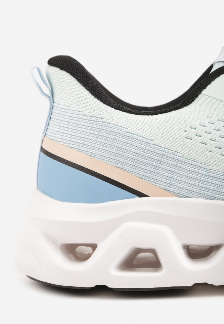 Niebieskie Sneakersy na Grubej Geometrycznej Podeszwie Alexusa